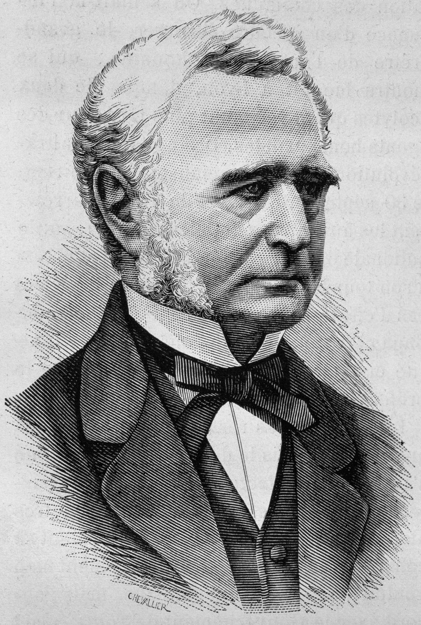 Portrét admirála Fourichona. 19. století rytina. od Unknown artist