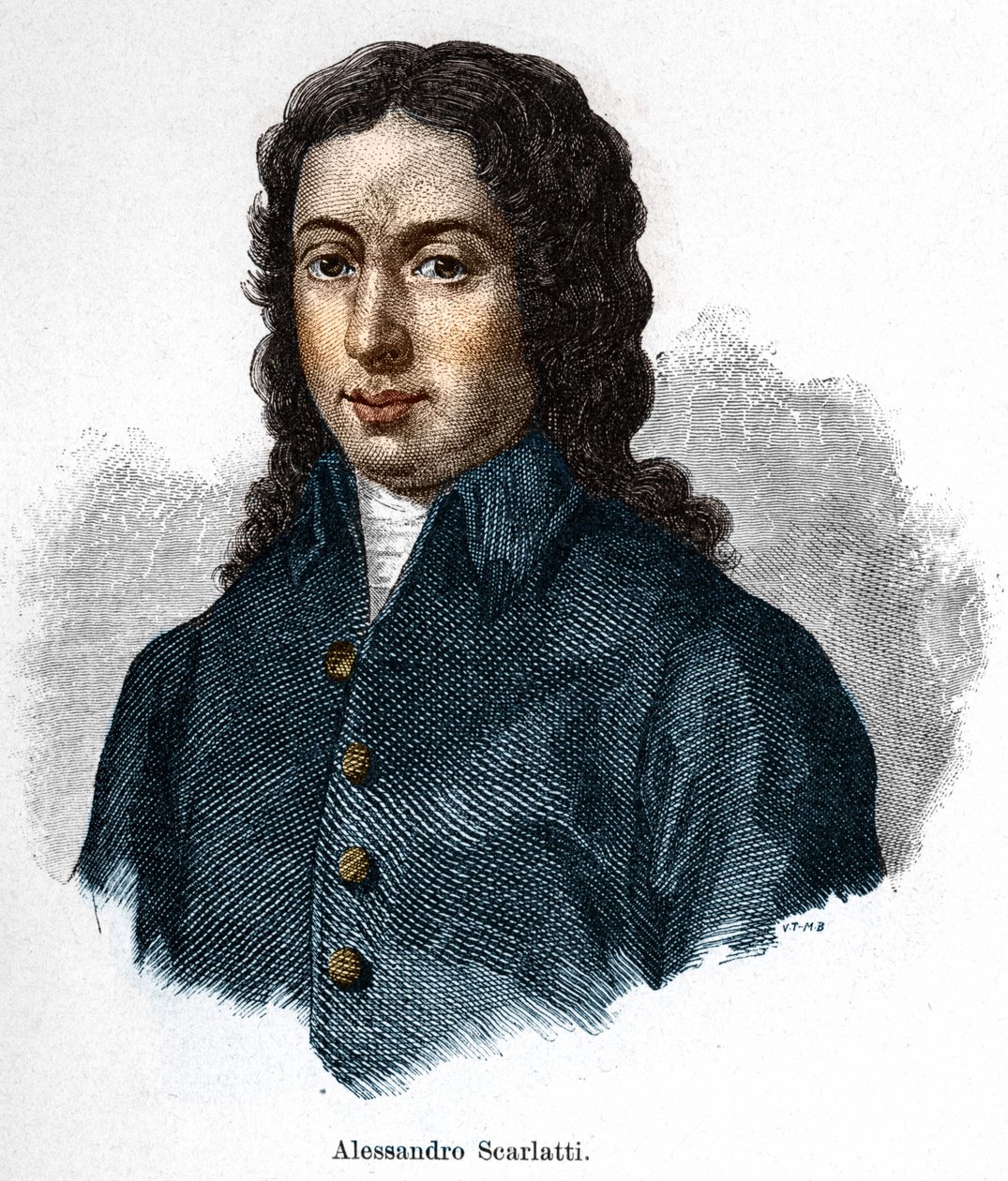 Portrét Alessandra Scarlattiho (1660 - 1725), italského skladatele. od Unknown artist