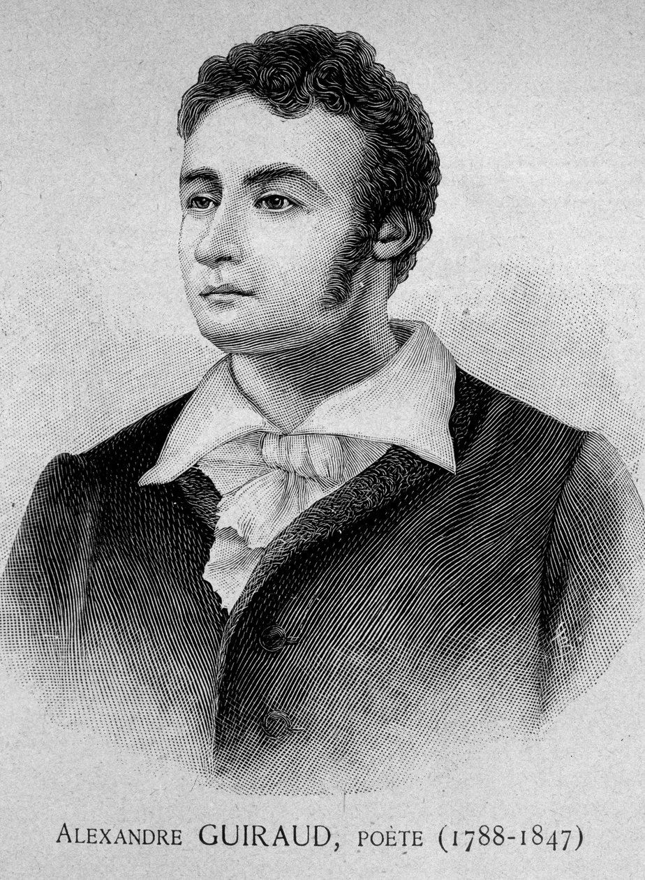 Portrét Alexandra Guirauda, ​​básníka (1788-1847) - grav. 19. století od Unknown artist