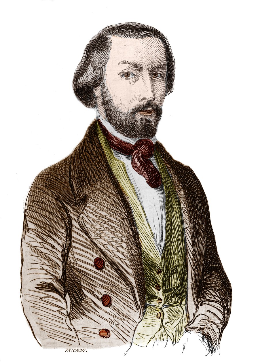 Portrét Alfreda de Musset (1810-1857), básník francais. od Unknown artist