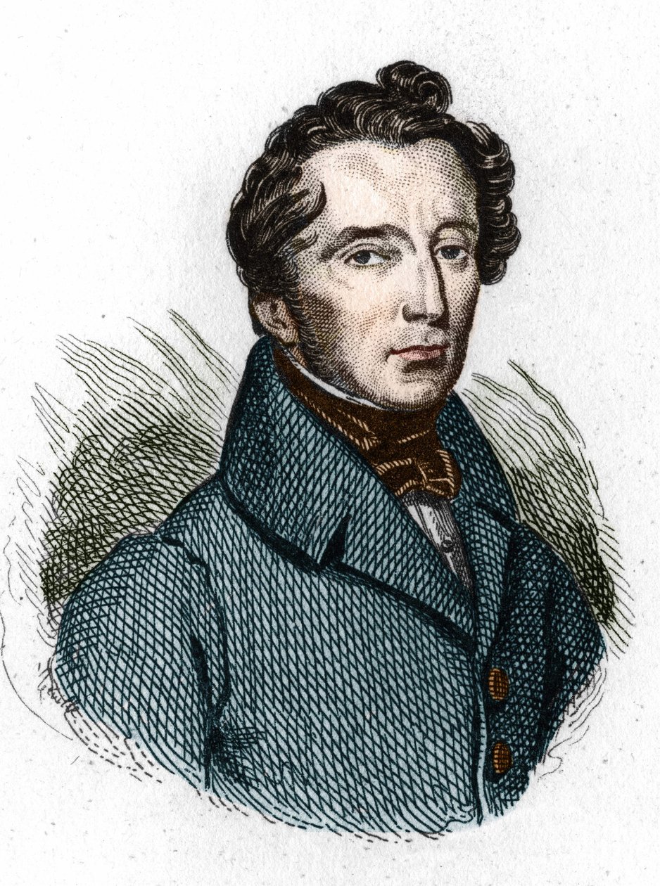 Portrét Alphonse de Lamartine (1790 - 1869) francouzský básník. od Unknown artist