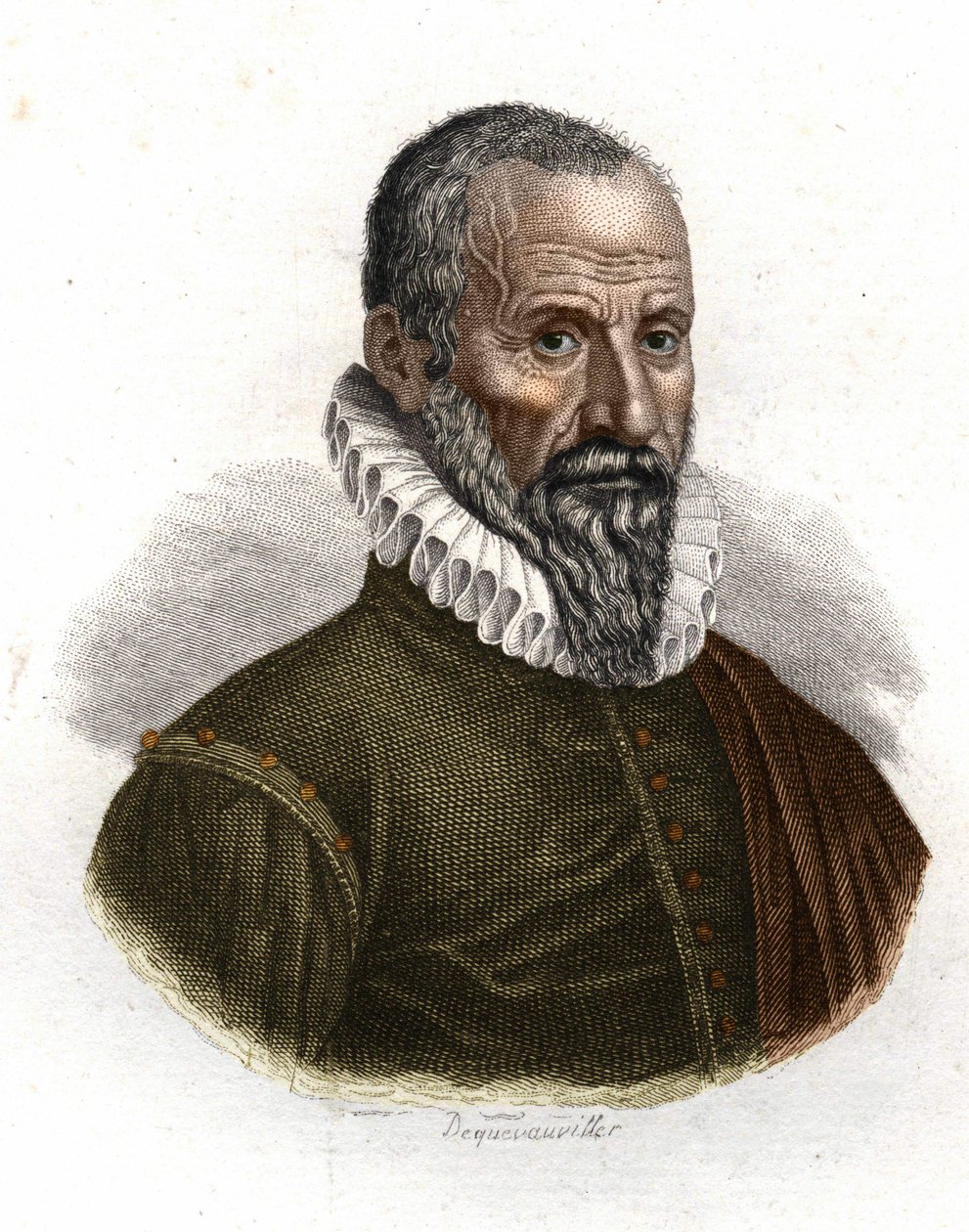 Portrét Ambroise Paré (1509-1590), francouzský chirurg - rytina 19. století od Unknown artist