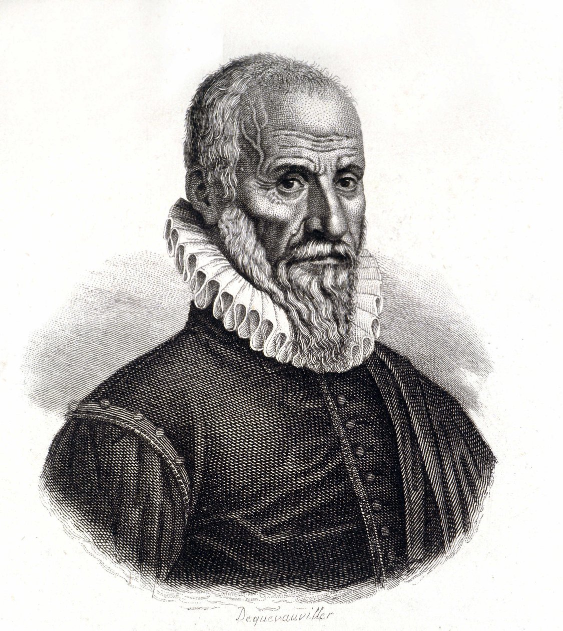 Portrét Ambroise Pare (1509-1590), francouzský chirurg - rytina 19. století od Unknown artist