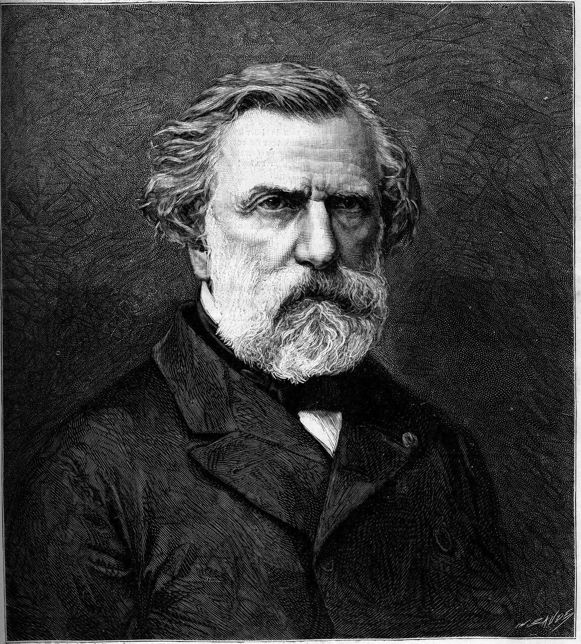 Portrét Ambroise Thomase (1811-1896), francouzského skladatele. Rytina v „“ Le Monde Illustré““ č. 1308 z 22. dubna 1882. od Unknown artist
