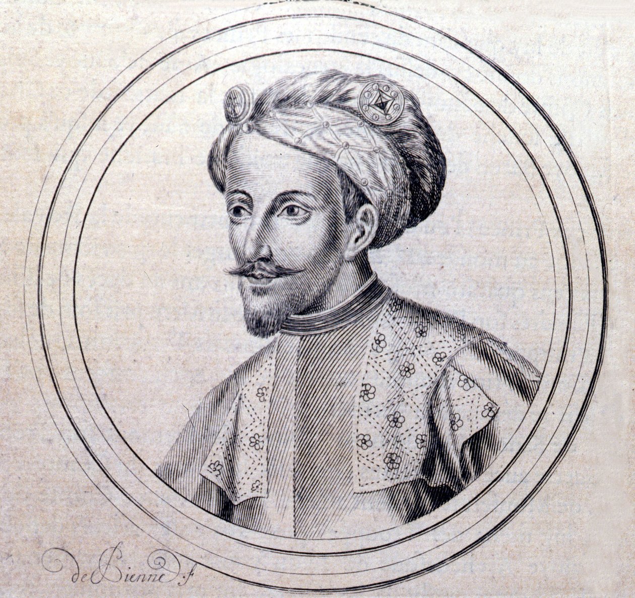 Portrét Amedea V. Savojského řekl Veliký (1249–1324) (Amedeo VI di Savoia detto il Grande) v „“Genealogické historii královského rodu Savojska“ od Samuela Guichenoua, Lyon 1660. od Unknown artist