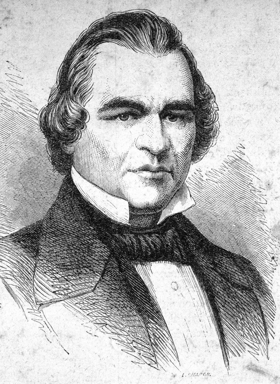 Portrét Andrewa Johnsona (1808 - 1875) amerického státníka - v „“ The Contemporains“, n.d. koncem 19. století. od Unknown artist