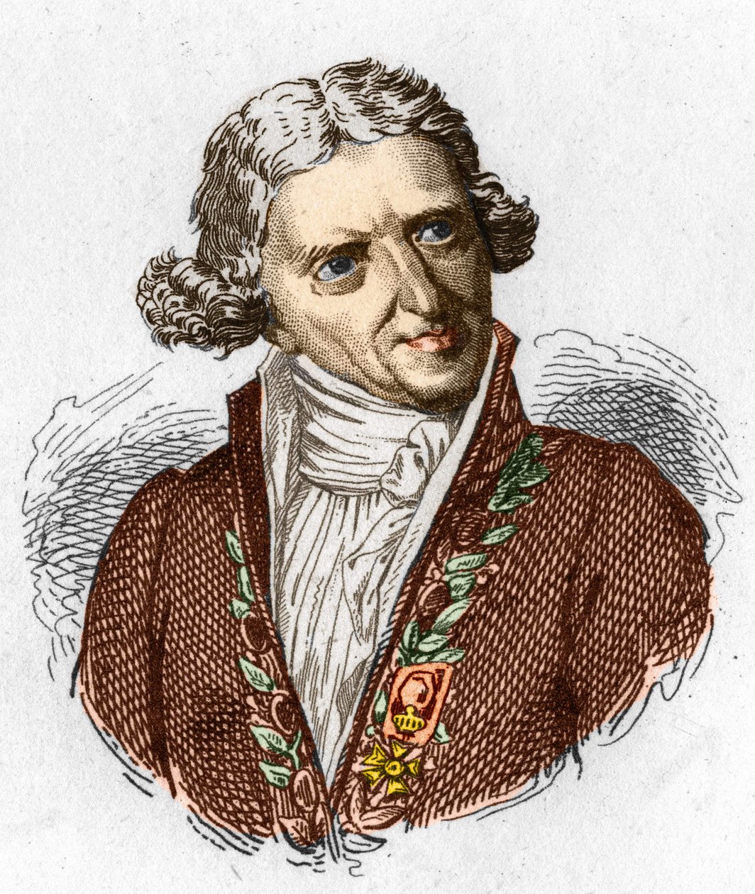 Portrét Antoina Augustina Parmentiera (1737 - 1813), francouzského vojenského lékárníka a agronoma. Rytina z roku 1845. od Unknown artist