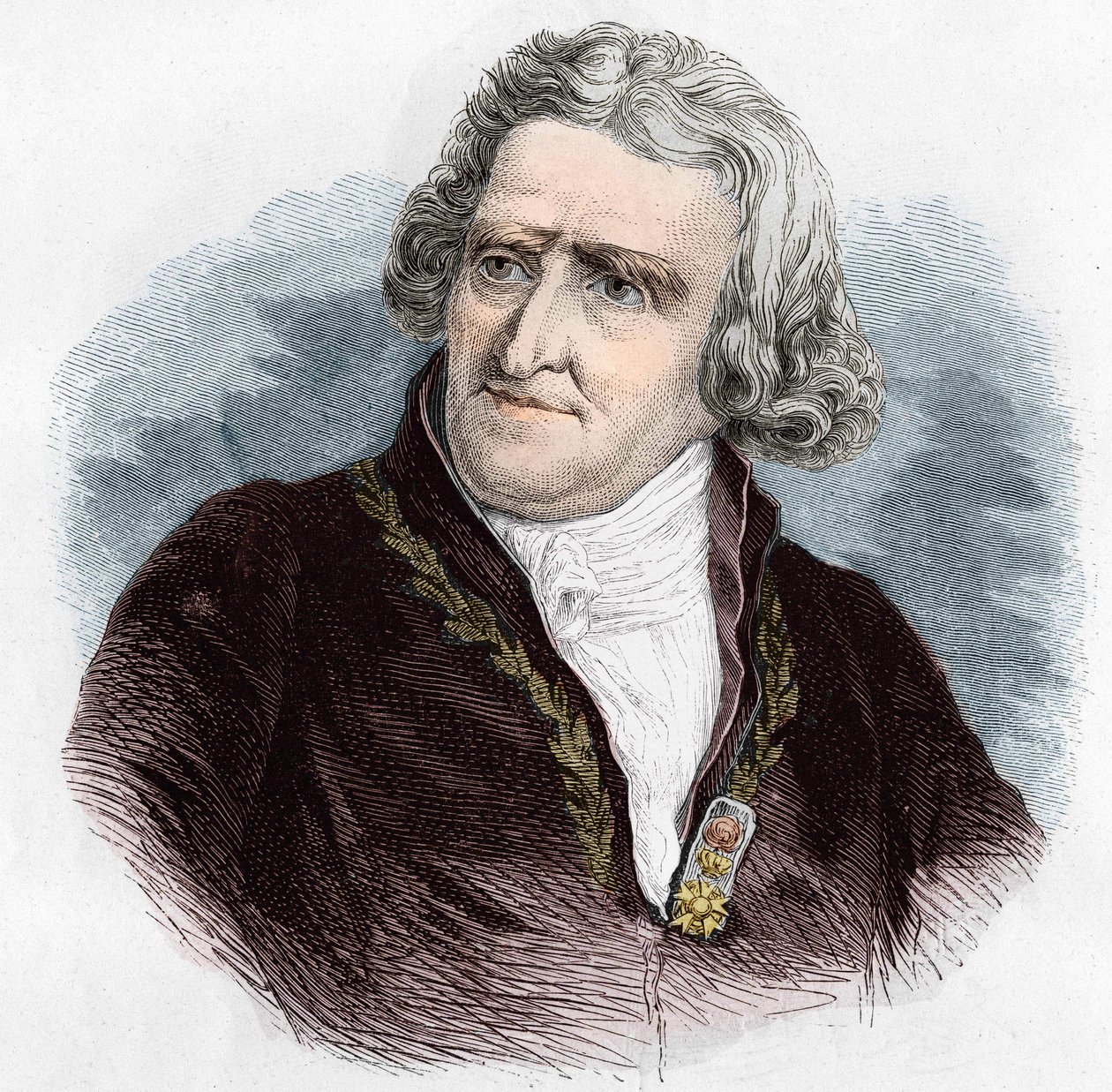 Portrét Antoina Augustina Parmentiera (1737 - 1813), francouzského vojenského lékárníka a agronoma. Rytina z roku 1866. od Unknown artist