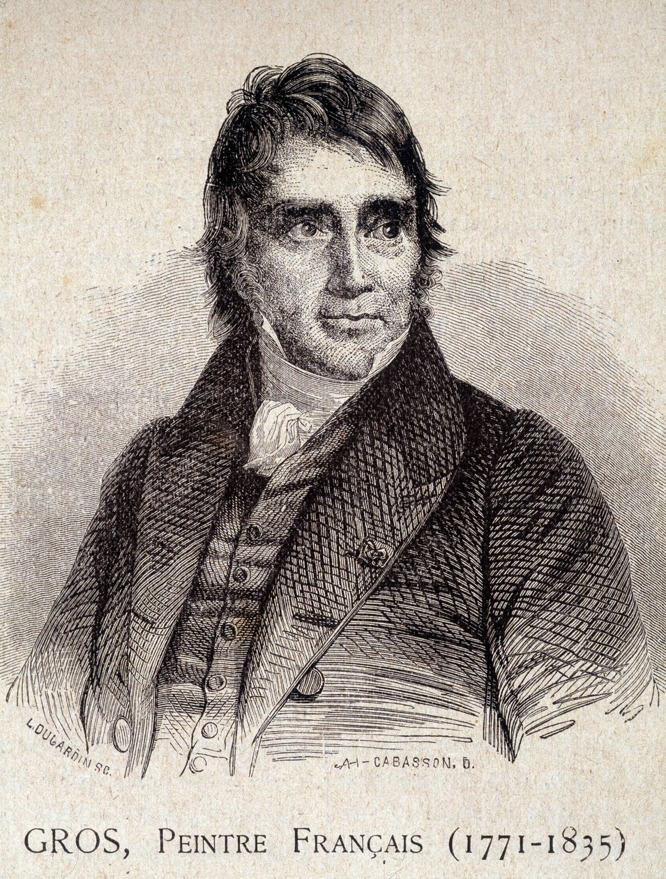 Portrét Antoine Jean Gros, francouzský malíř (1771-1835) - v „Les Contemporains“, n. d. konec 19. století (rytina) od Unknown artist
