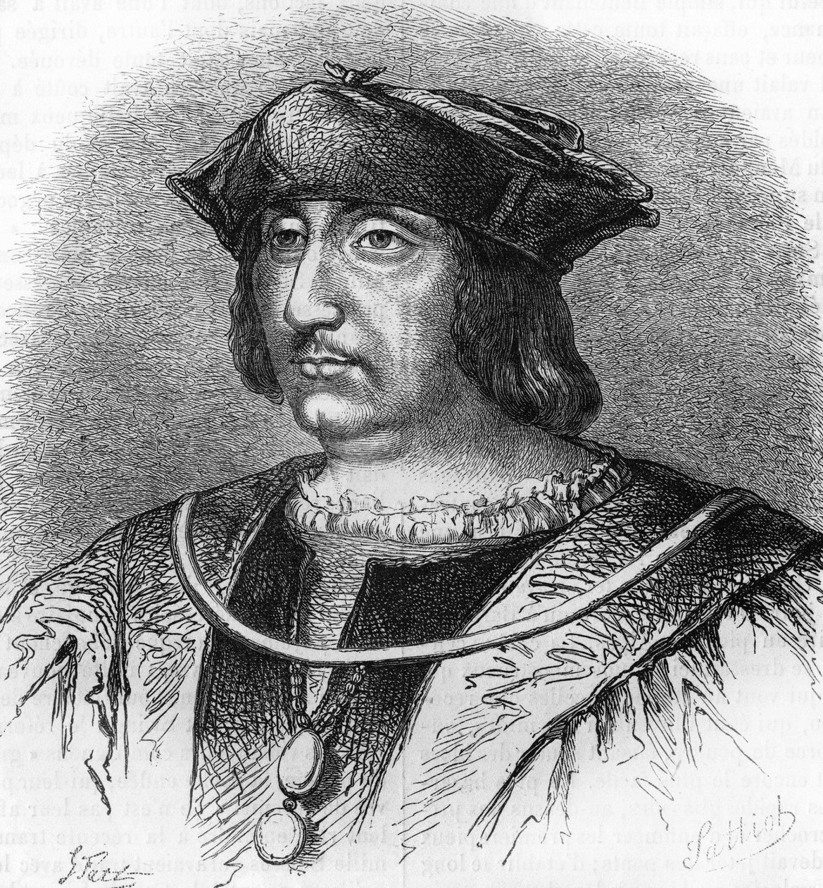 Portrét Arthus de Gouffier (1475-1519), pán z Boissy, preceptor krále Francoise 1. Rytina 19. století. od Unknown artist