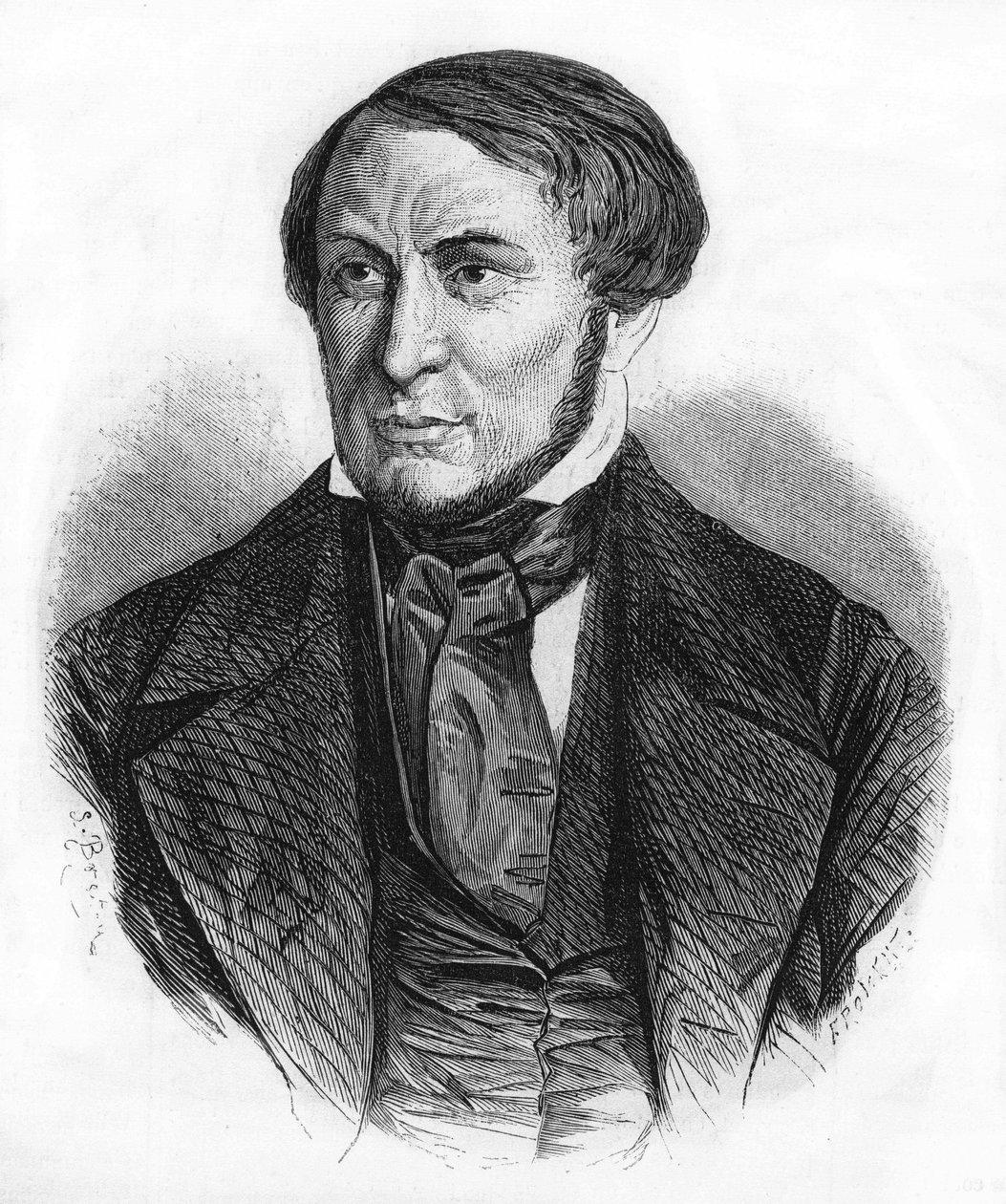 Portrét Augusta Barbiera (1805 - 1882), francouzského spisovatele. rytina z roku 1870. od Unknown artist