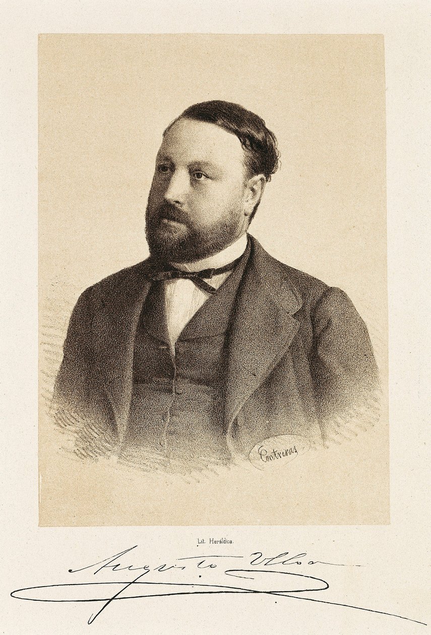 Portrét Augusta ULLOA (1823-1879), španělského politika. Rytina Madrid, Národní knihovna. od Unknown artist