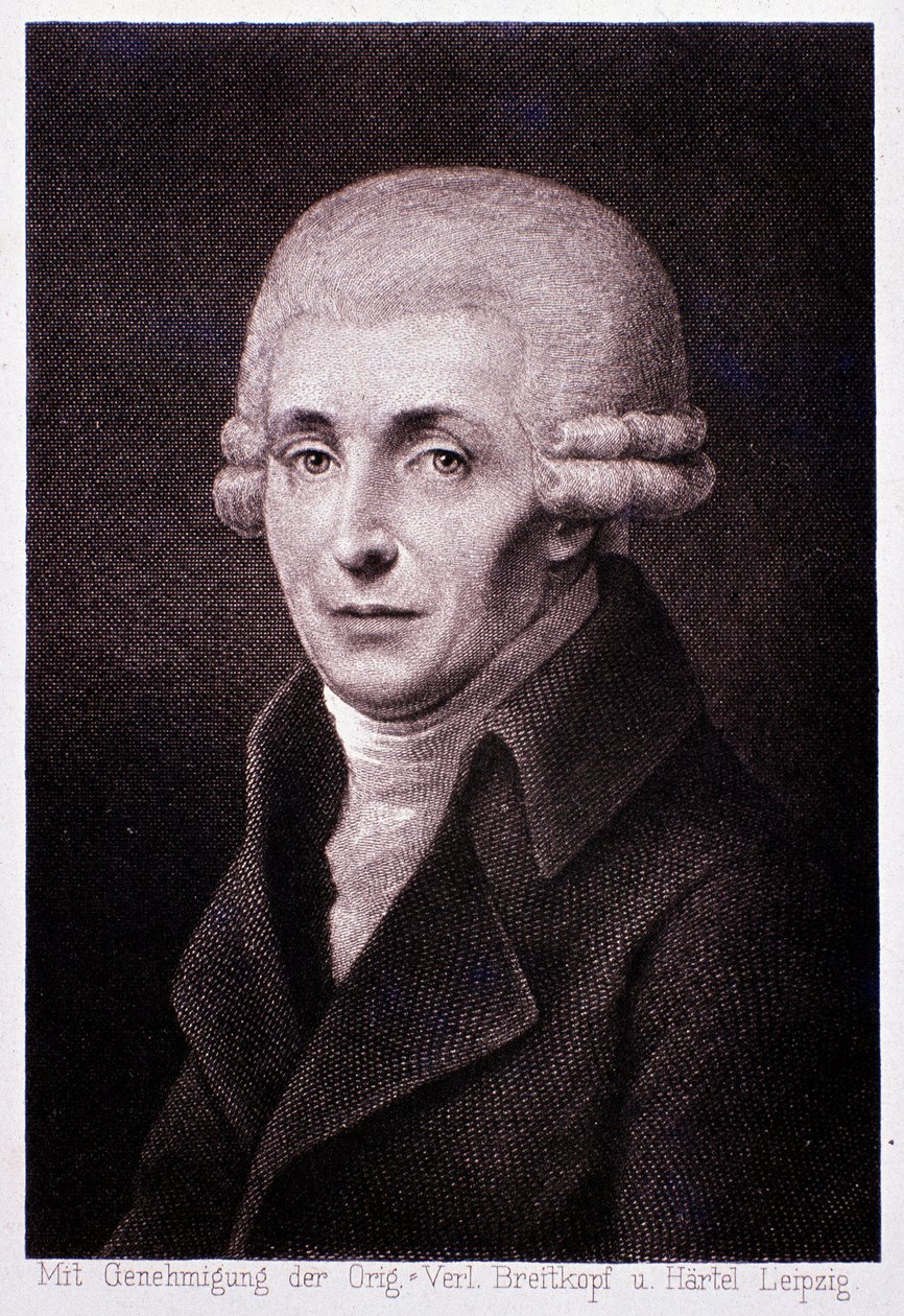 Portrét rakouského skladatele Josepha Haydna (1732-1809) Rytina. 19. století. Milán, biblioteca del conservatorio od Unknown artist