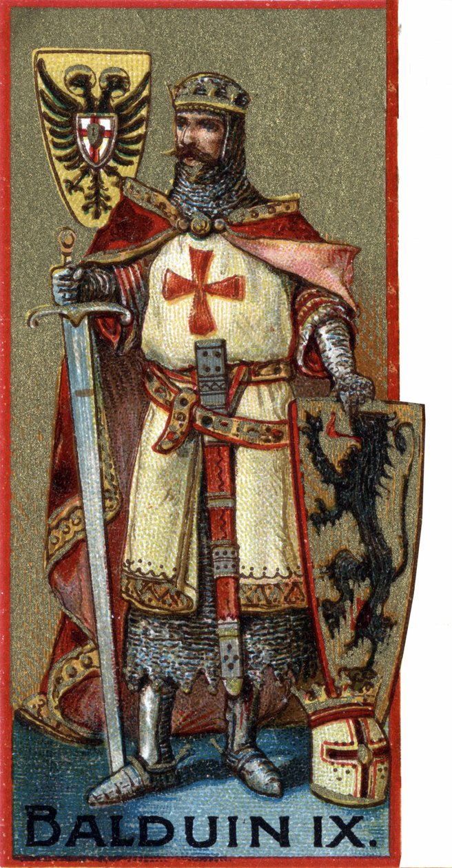 Portrét Balduina IX (Baudouin IX z Flander) nebo (Baudouin VI z Hainaut) známý jako Baudouin z Konstantinopole, císař Konstantinopole v letech 1204 až 1205 pod jménem Baudouin I. Chromo z konce 19. století. od Unknown artist