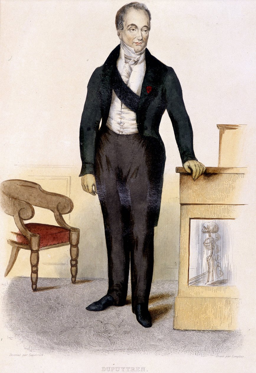 Portrét barona Guillauma Dupuytrena (1777 - 1835), francouzského chirurga.rytina z roku 1844. od Unknown artist