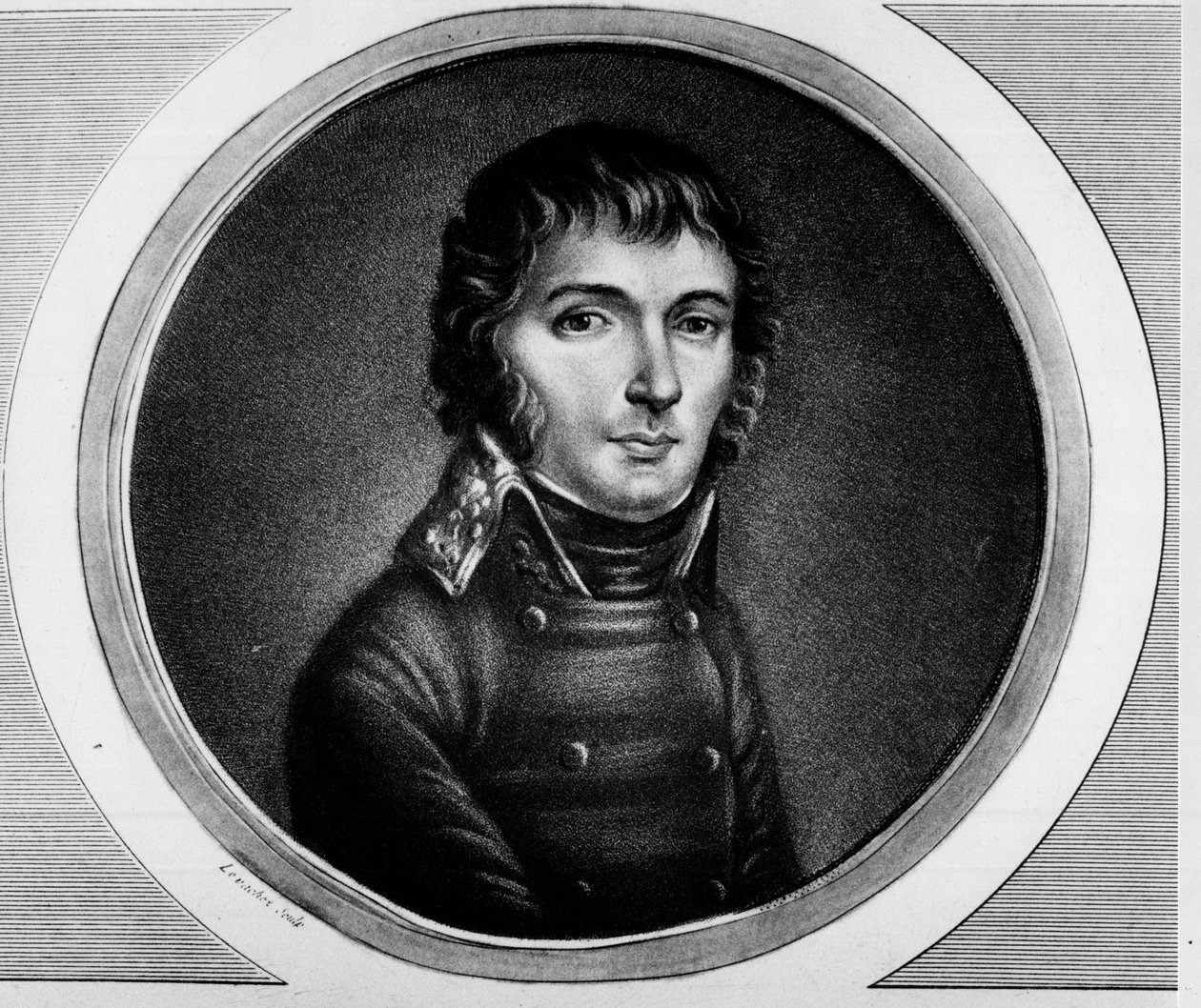 Portrét Barthelemyho Joberta (1769 - 1799), generála italské armády. Rytina v „“ Kompletní sbírka historických obrazů francouzské revoluce, ve třech svazcích.“““ 1804. od Unknown artist