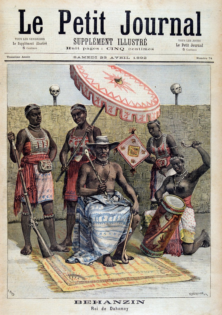 Portrét Behanzina (1844-1900), krále Dahomey (Benin) - v „“Le Petite Journal““ z 23.4.1892 od Unknown artist