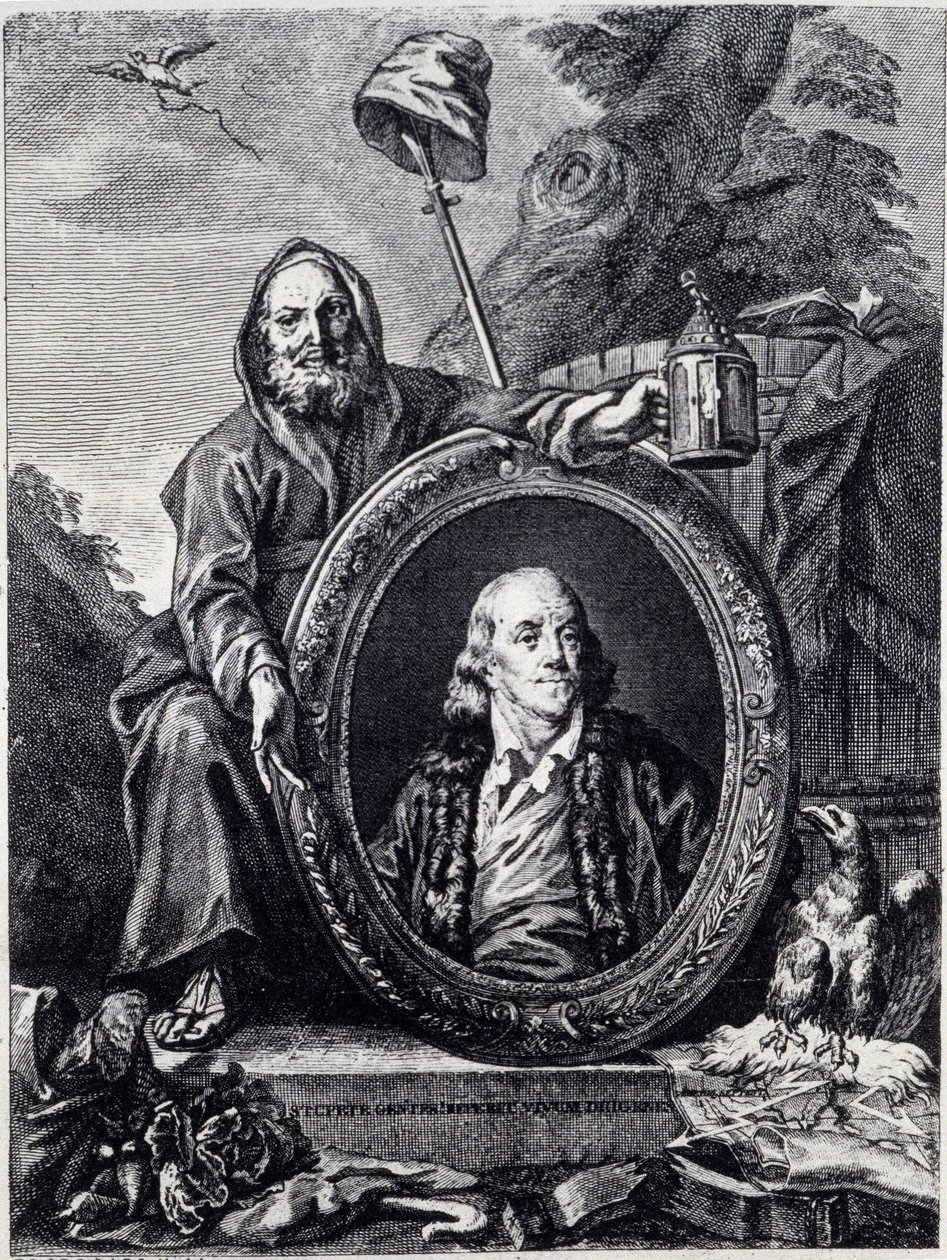Portrét Benjamina Franklina (1706 - 1790), amerického politika, památníka, pamfletáře a fyzika od Unknown artist