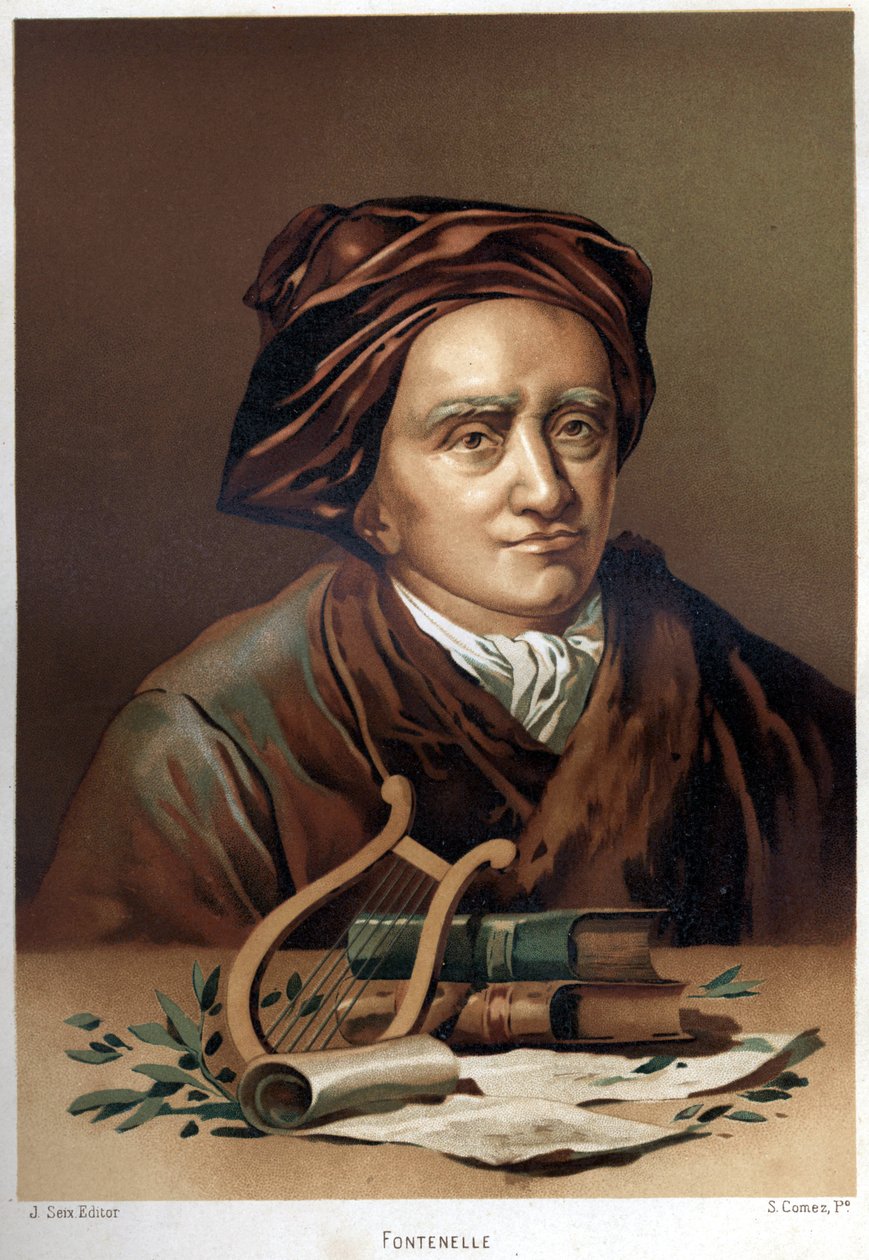 Portrét Bernarda Le Bouyera (Le Bovier) od Fontenelle (1657-1757). Chromolitografie konce 19. století. na základě „La Ciencia y sus Hombres““ od Louise Figuiera. Barcelona 1881 od Unknown artist