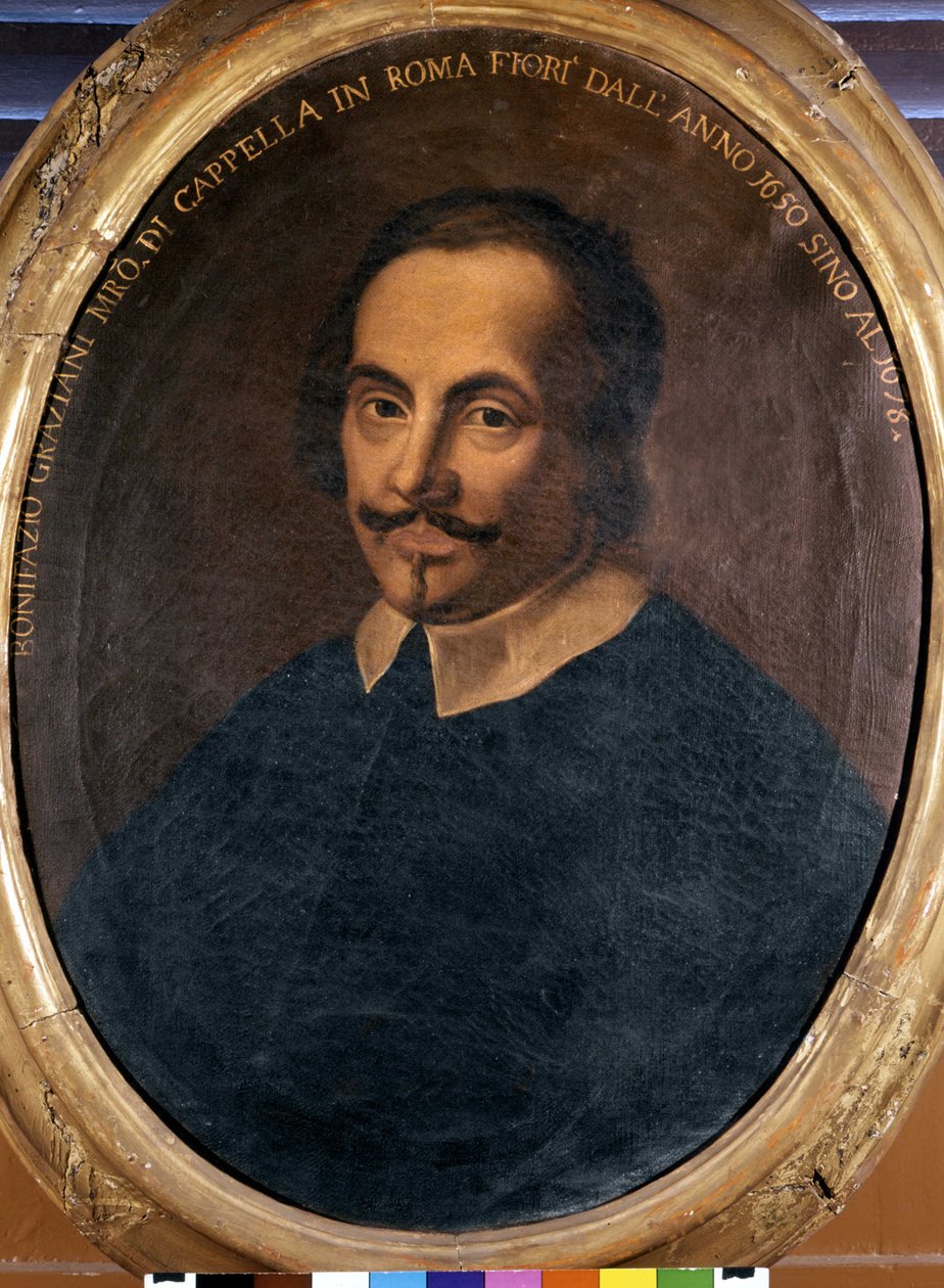 Portrét Bonifazia Grazianiho (1604 / 1605-1664), italského skladatele. od Unknown artist