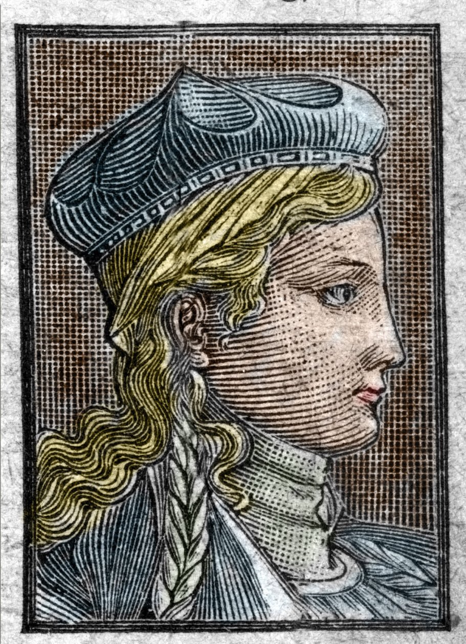 Portrét Brunehauta nebo Brunehildy (asi 534-613), manželky Sigeberta I. od Unknown artist