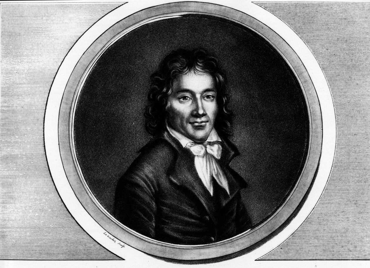 Portrét Camille Desmoulins (1760-1794), zástupce Paříže. Rytina v „“ Kompletní sbírka historických obrazů francouzské revoluce, ve třech svazcích.“““ 1804. od Unknown artist