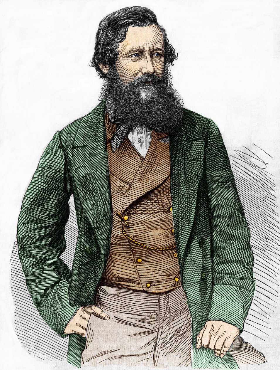 Portrét kapitána Spekea, britského průzkumníka (1827 - 1864). od Unknown artist