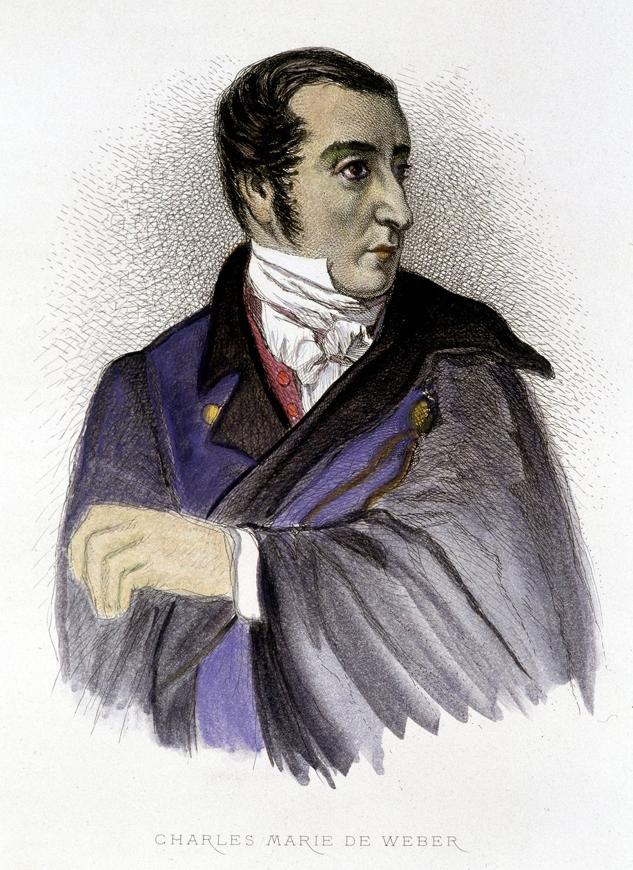 Portrét Carla Maria von Webera, německého skladatele (1786-1826) - rytina od Unknown artist