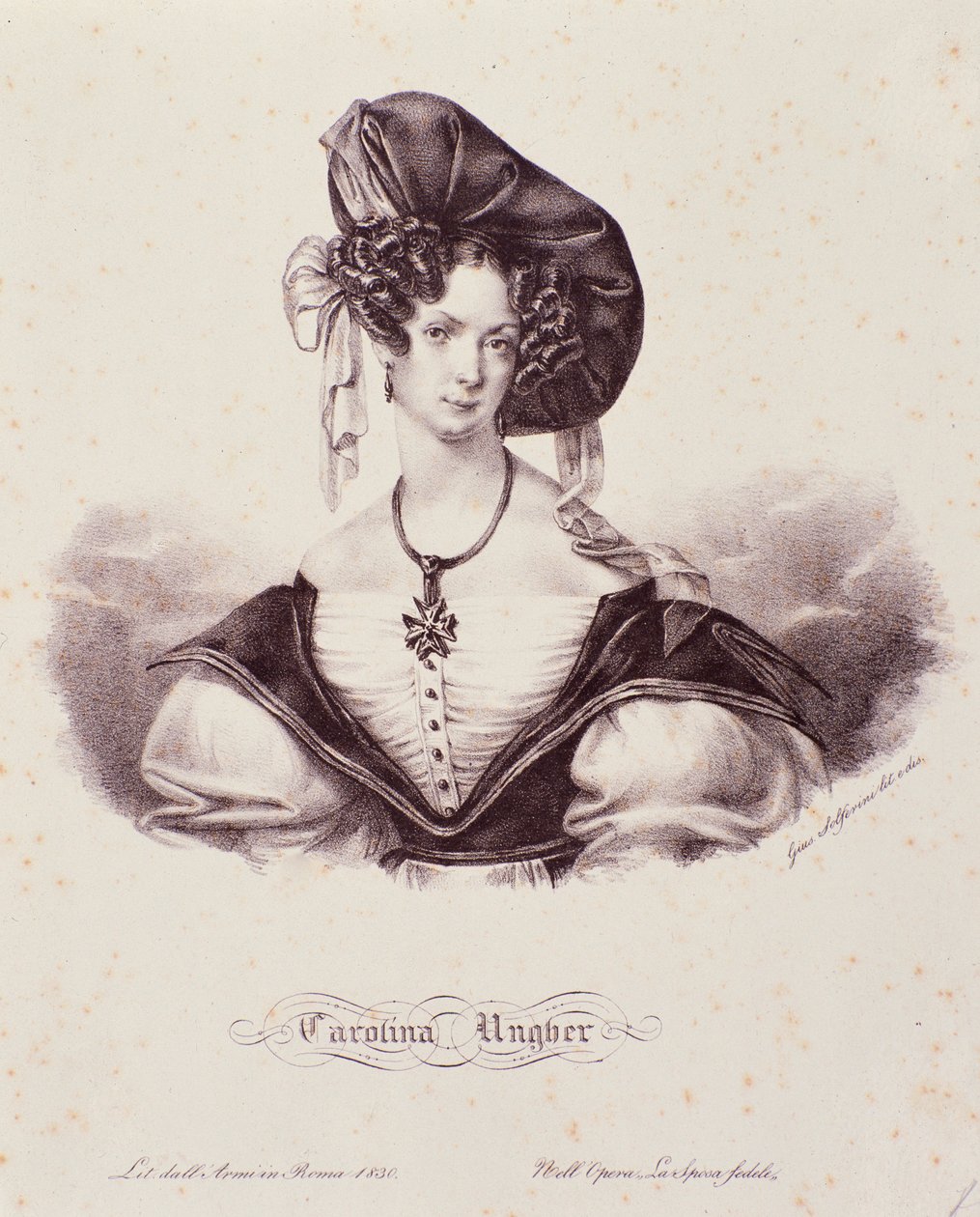 Portrét Caroline Ungher (Unger) (rytina) od Unknown artist