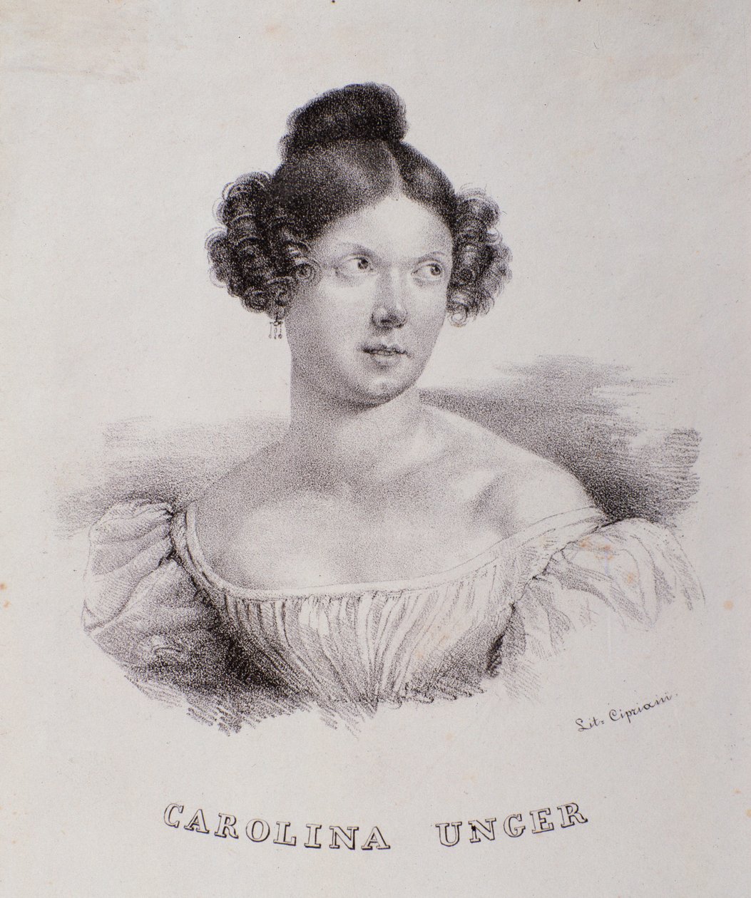 Portrét Caroline Ungher (Unger) (rytina od Unknown artist