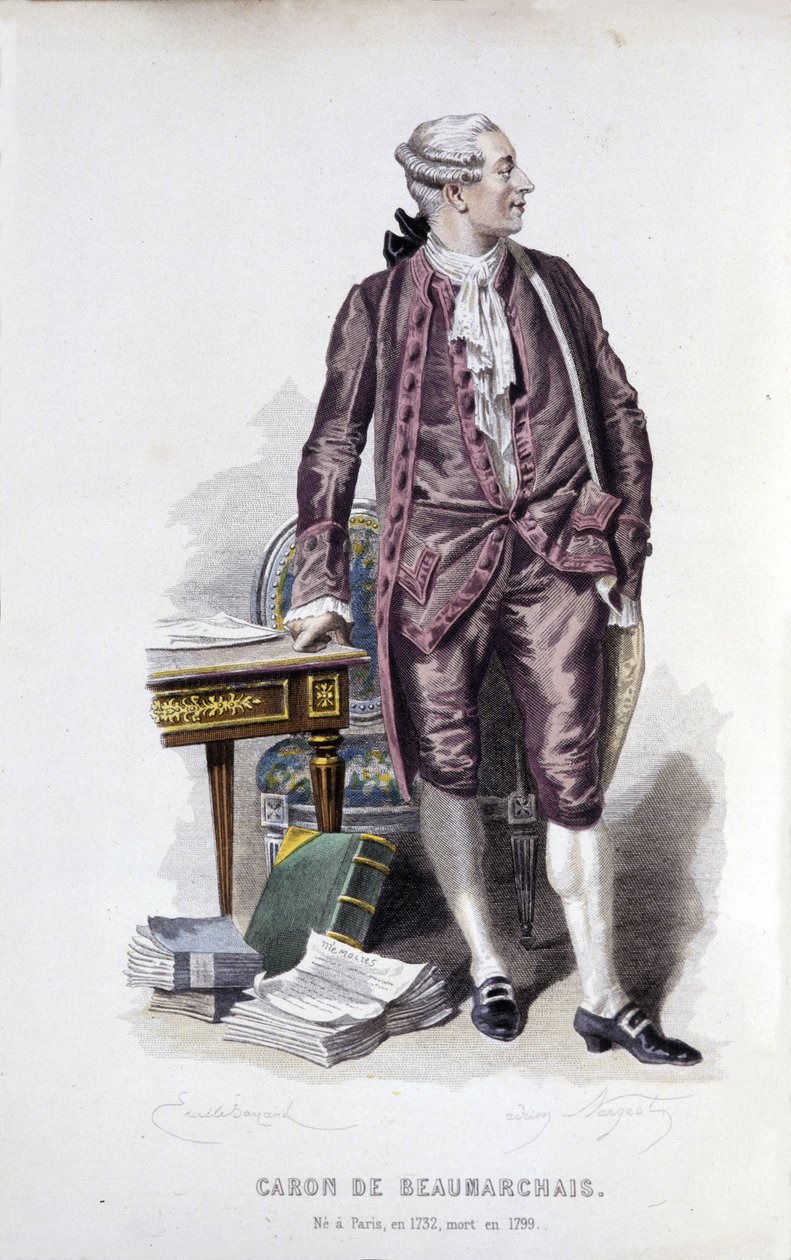 Portrét Charona de Beaumarchais (1732 - 1799). od Unknown artist