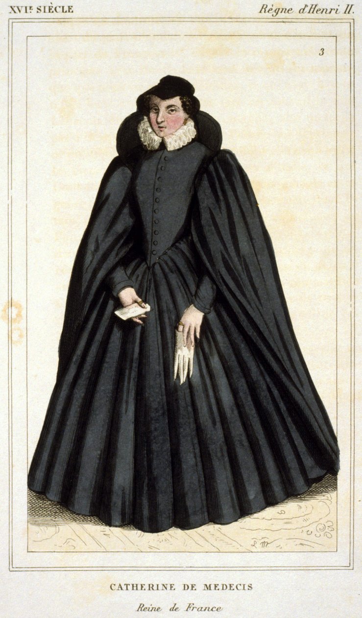 Portrét Catherine de Medici (Caterina de Medici) (1519 - 1589), rytina z počátku 19. století. od Unknown artist