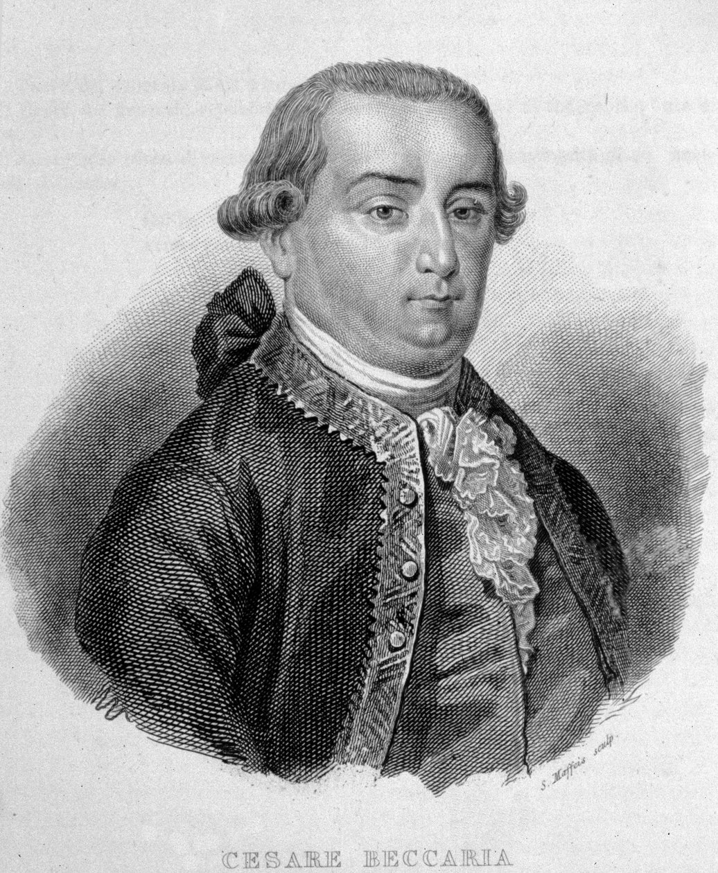 Portrét Cesare Bonesany, markýze de Beccaria (1738 - 1794), italského právníka. od Unknown artist
