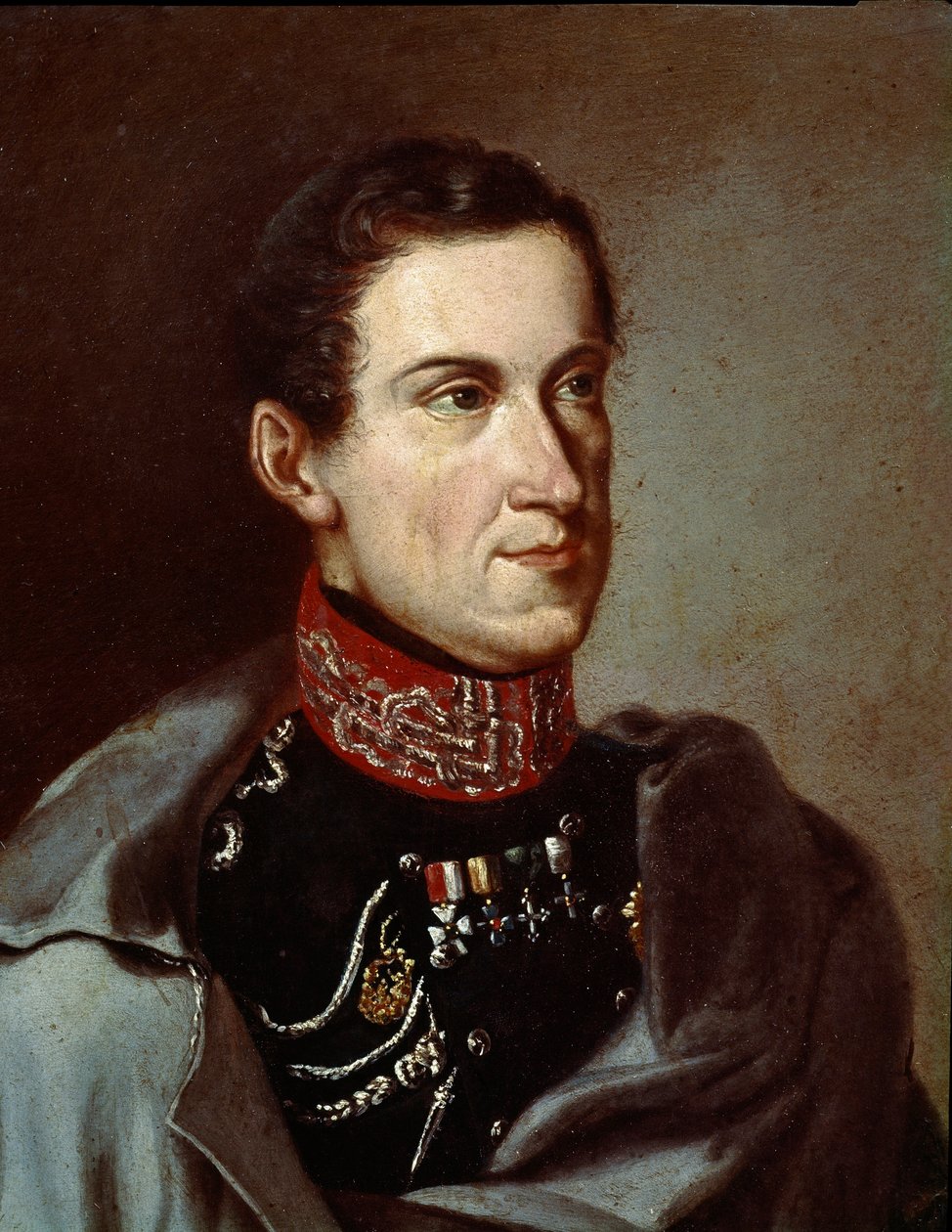 Portrét Charlese Alberta (Charles Albert) ze Sardinie (nebo Carlo Alberto di Savoia) (1798-1849) Anonymní obraz. Kolem 1832. Muzeum Risorgimento Řím od Unknown artist