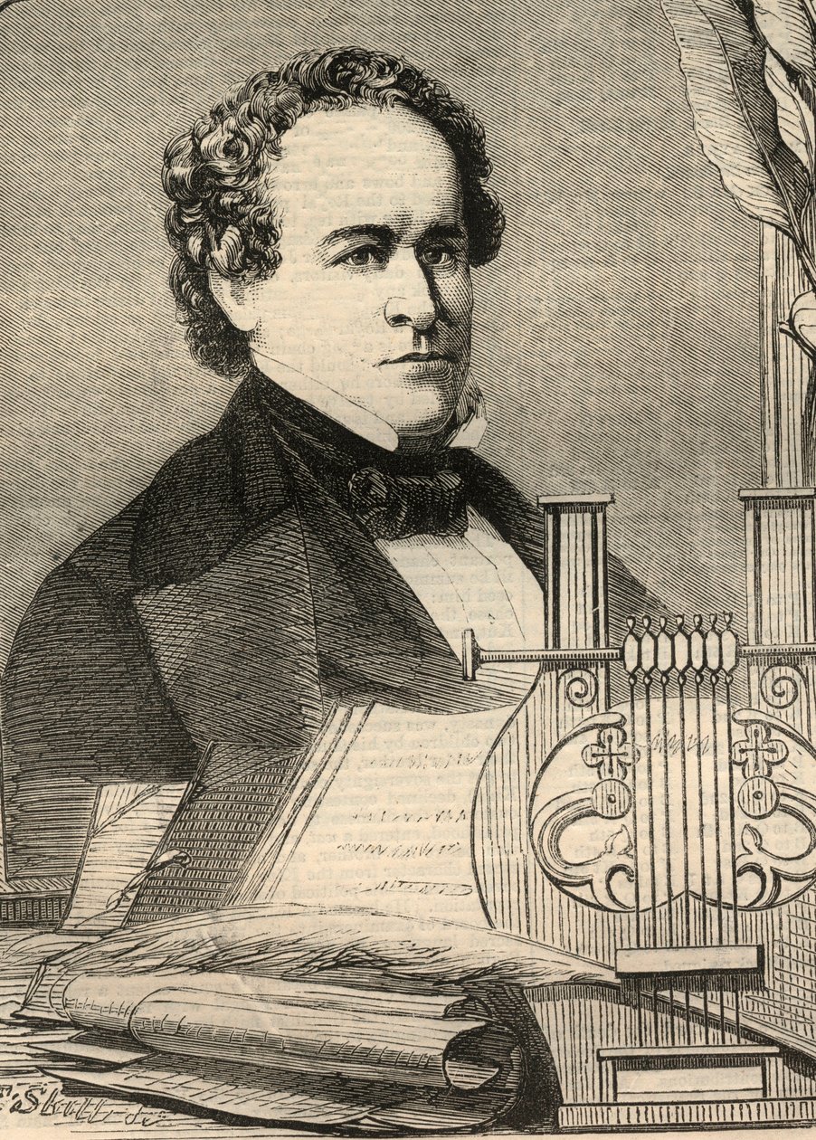Portrét Charlese Anthona (1797-1867), amerického profesora. Gravírování do „“ The illustrated London News““ z 23. ledna 1858. od Unknown artist