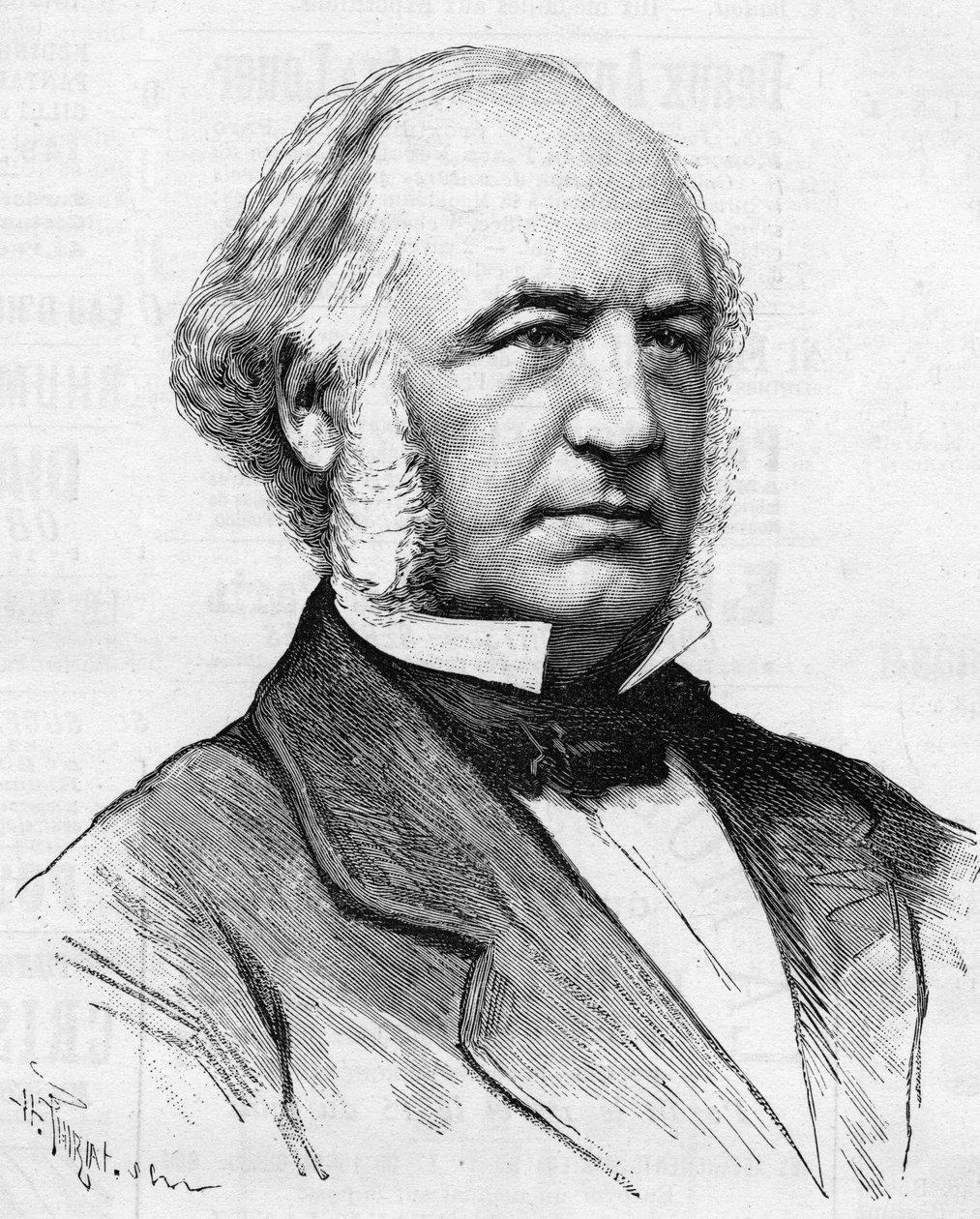Portrét Charlese Bergerona (1808-1883) Francouzský inženýr, velký řemeslník proměny pařížských způsobů, In “” Le Monde Illustré 1885””. od Unknown artist