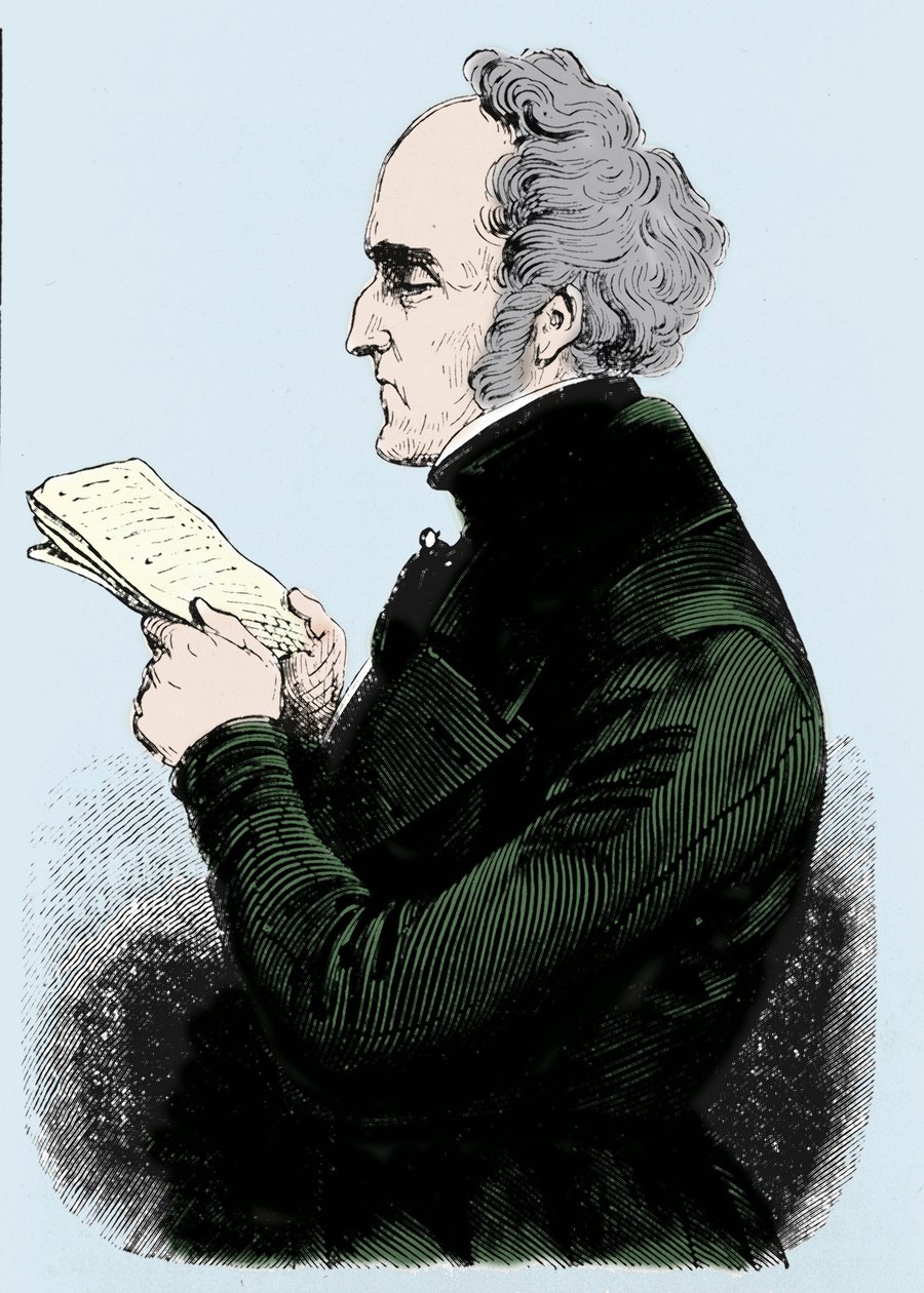 Portrét Charlese Fouriera (1772 - 1837), francouzského socialistického teoretika. Rytina 19. století. od Unknown artist