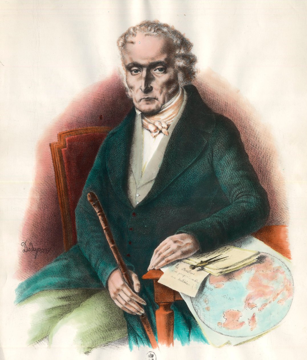 Portrét Charlese Fouriera (1772 - 1837), francouzského socialistického teoretika. Rytina 19. století. Soukromá sbírka. od Unknown artist