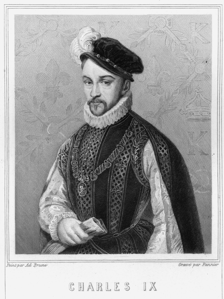 Portrét Karla IX. (1550 - 1574), krále Francie - v „Histoire des Français““ od Lavallée, rytina, sd. od Unknown artist
