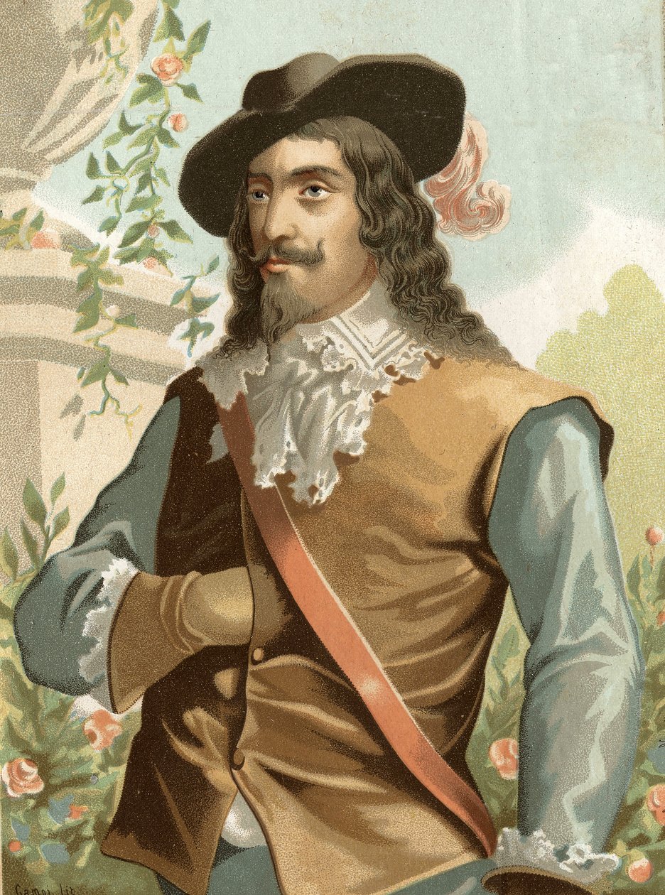 Portrét Karla I. Stuarta (1600-1649), krále Anglie, Skotsko, Irsko po "" slavných mužích a ženách. Barcelona 1877. od Unknown artist