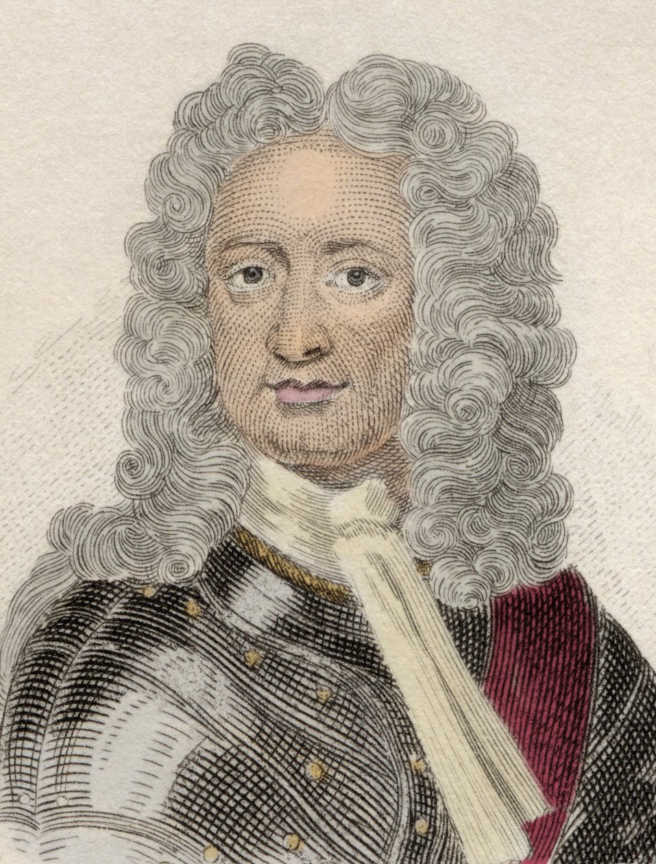 Portrét Charlese Mordaunta (asi 1658-1735), 3. hraběte z Peterborough a 1. hraběte z Monmouthu, anglického diplomata a vojáka. Rytina 19. století. od Unknown artist