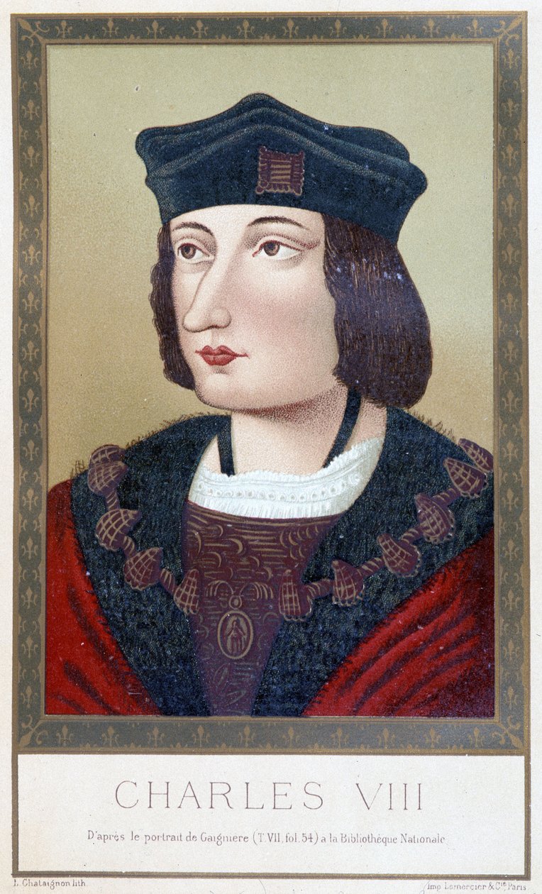 Portrét Karla VIII. (1470 - 1498) - v „“ Ludvík XII. a Anna Bretaňská““ od Paula Lacroixe; vyd. Hurtrel, Paříž od Unknown artist