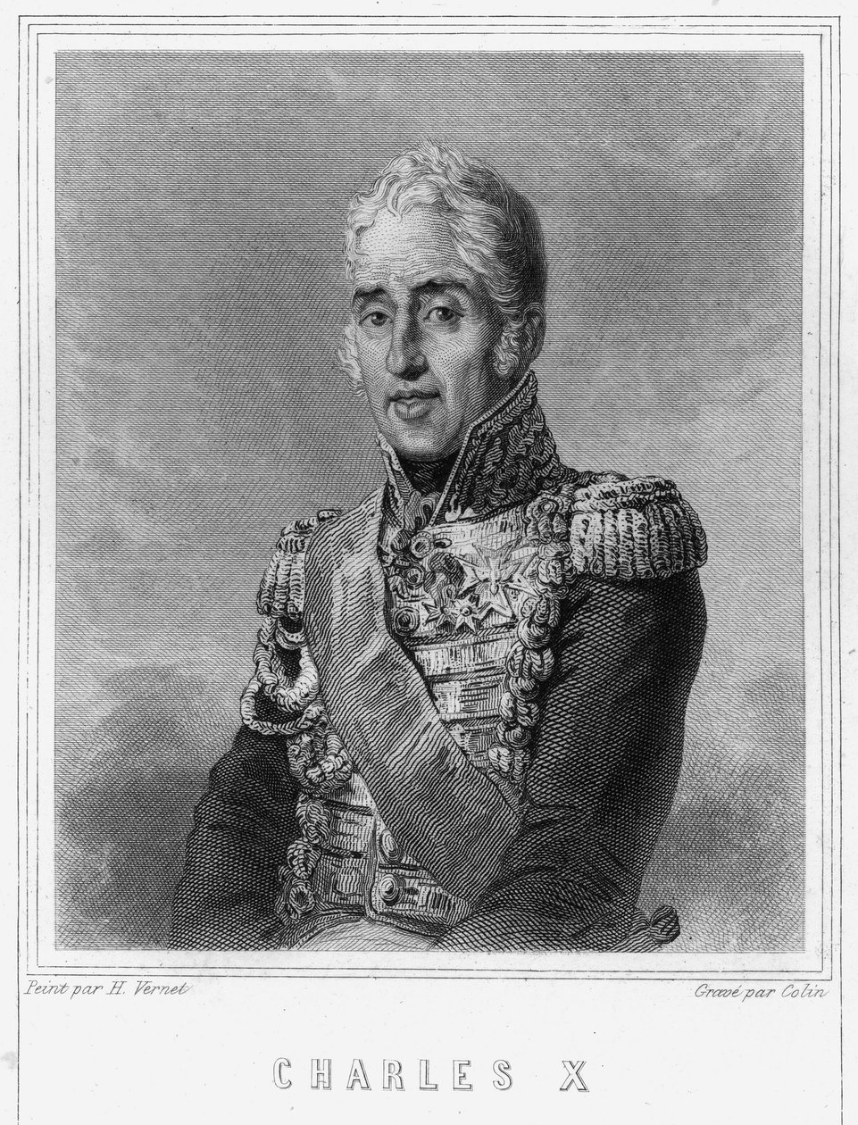 Portrét Karla X. (1757 - 1836), krále Francie - v „Histoire des Français““ od Lavallée, rytina, sd. od Unknown artist