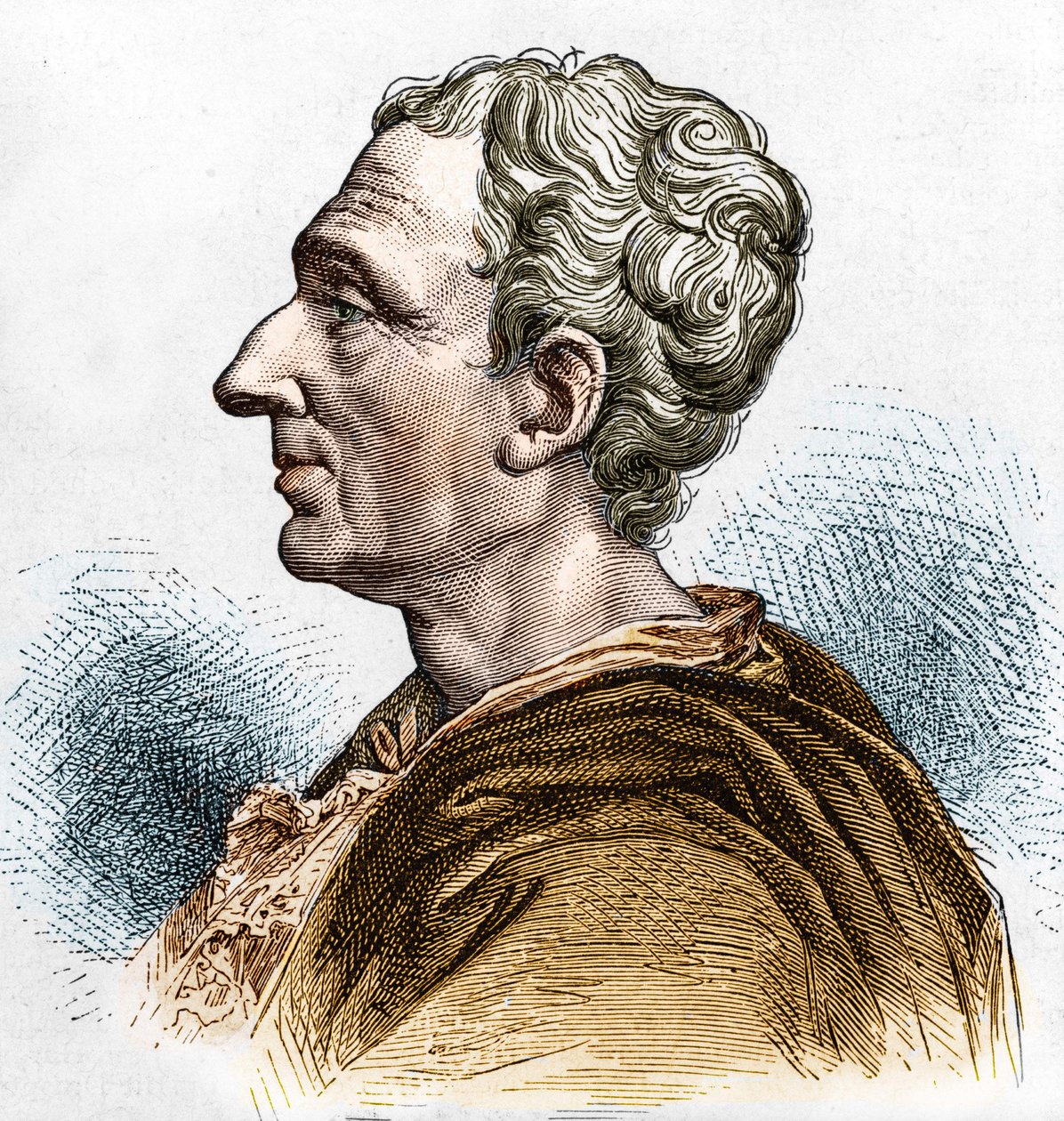 Portrét Charlese de Secondat (1689 - 1755), barona De La Brède a Montesquieu. Rytina 19. století. od Unknown artist