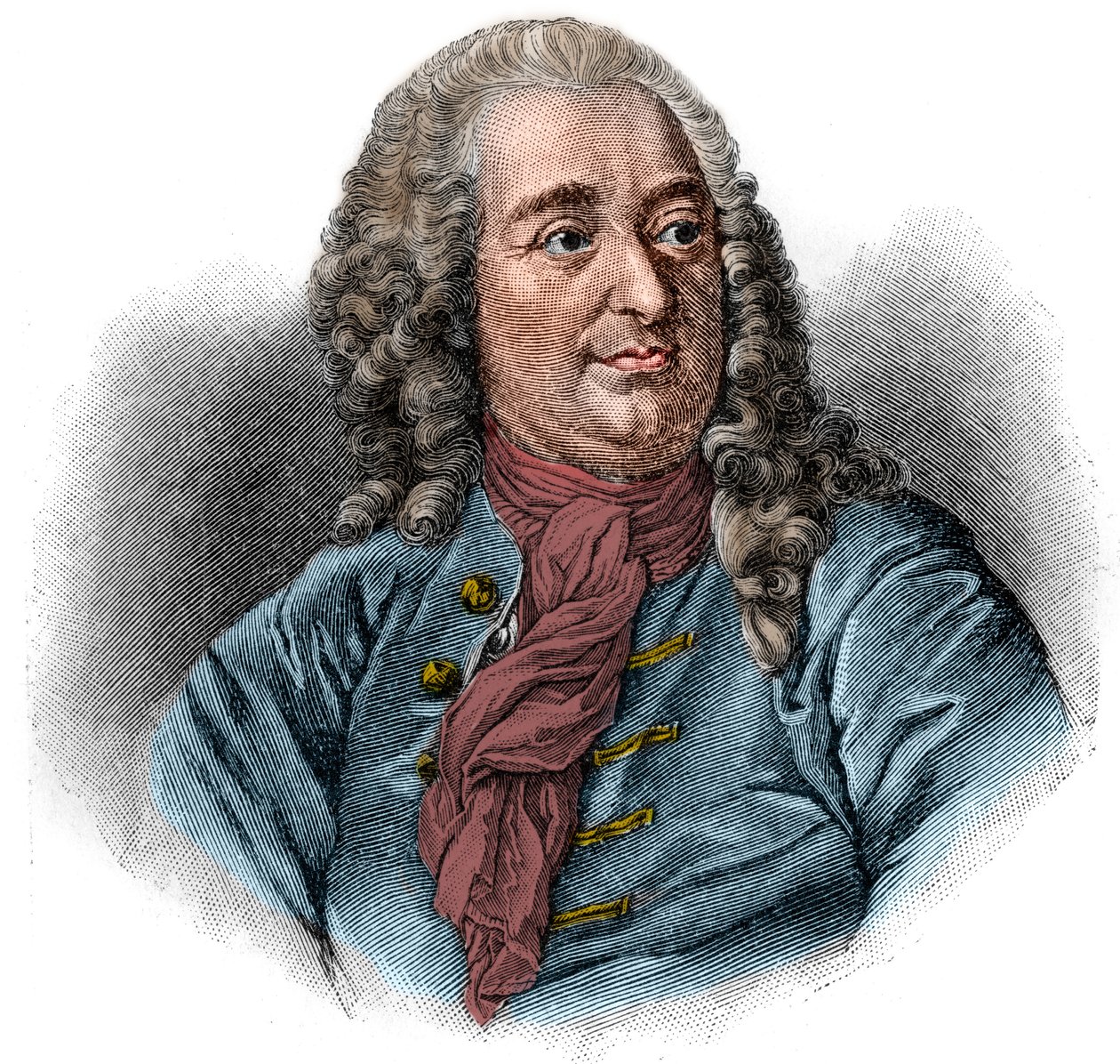 Portrét Christiana von Wolffa nebo Christiana von Wolfa Německý právník, matematik a filozof (1679-1754). Rytina. od Unknown artist