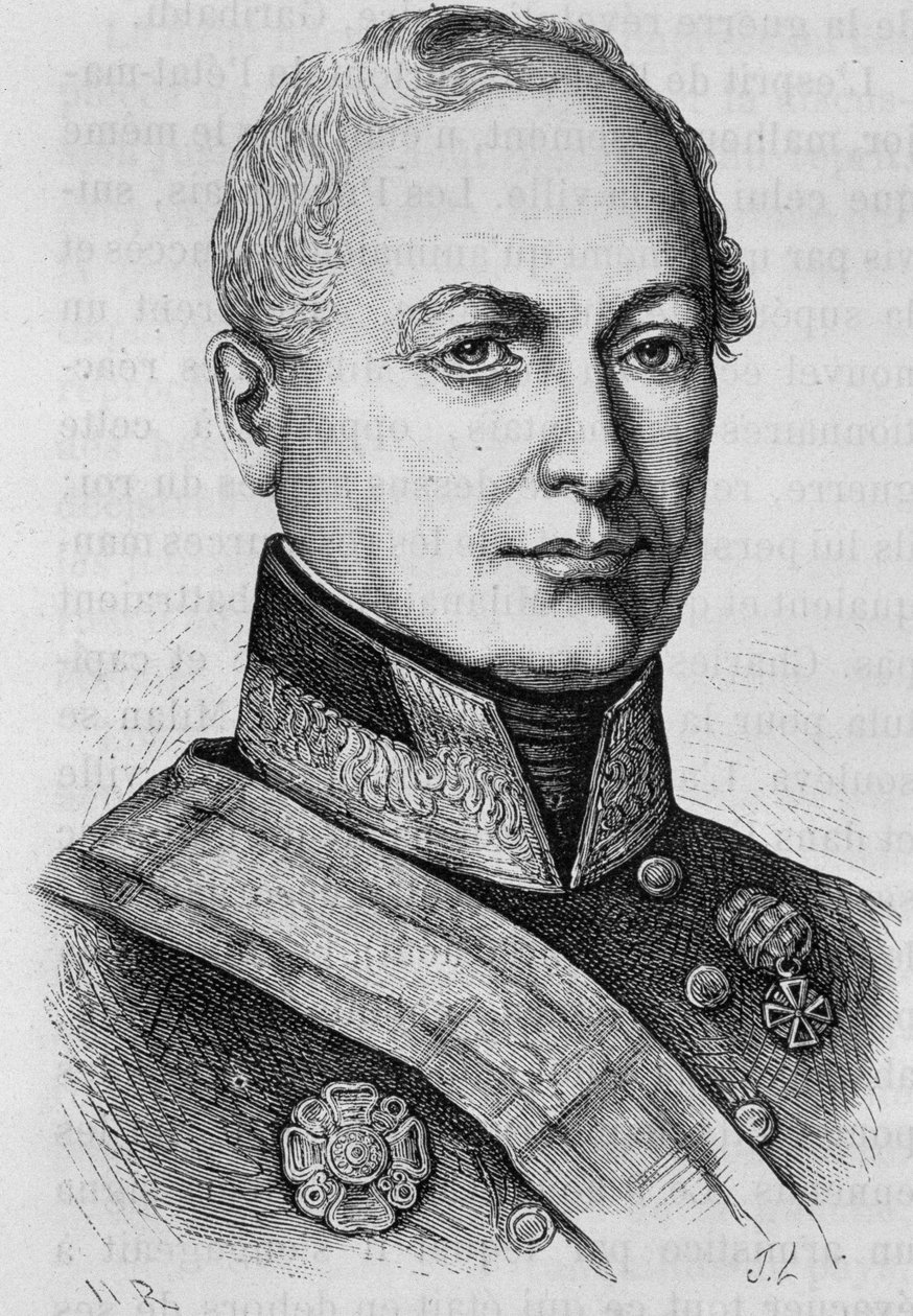 Portrét hraběte Josefa Radeckého (1766 - 1858). Rytina konce 19. století v „Histoire de France““ od H. Martina. od Unknown artist