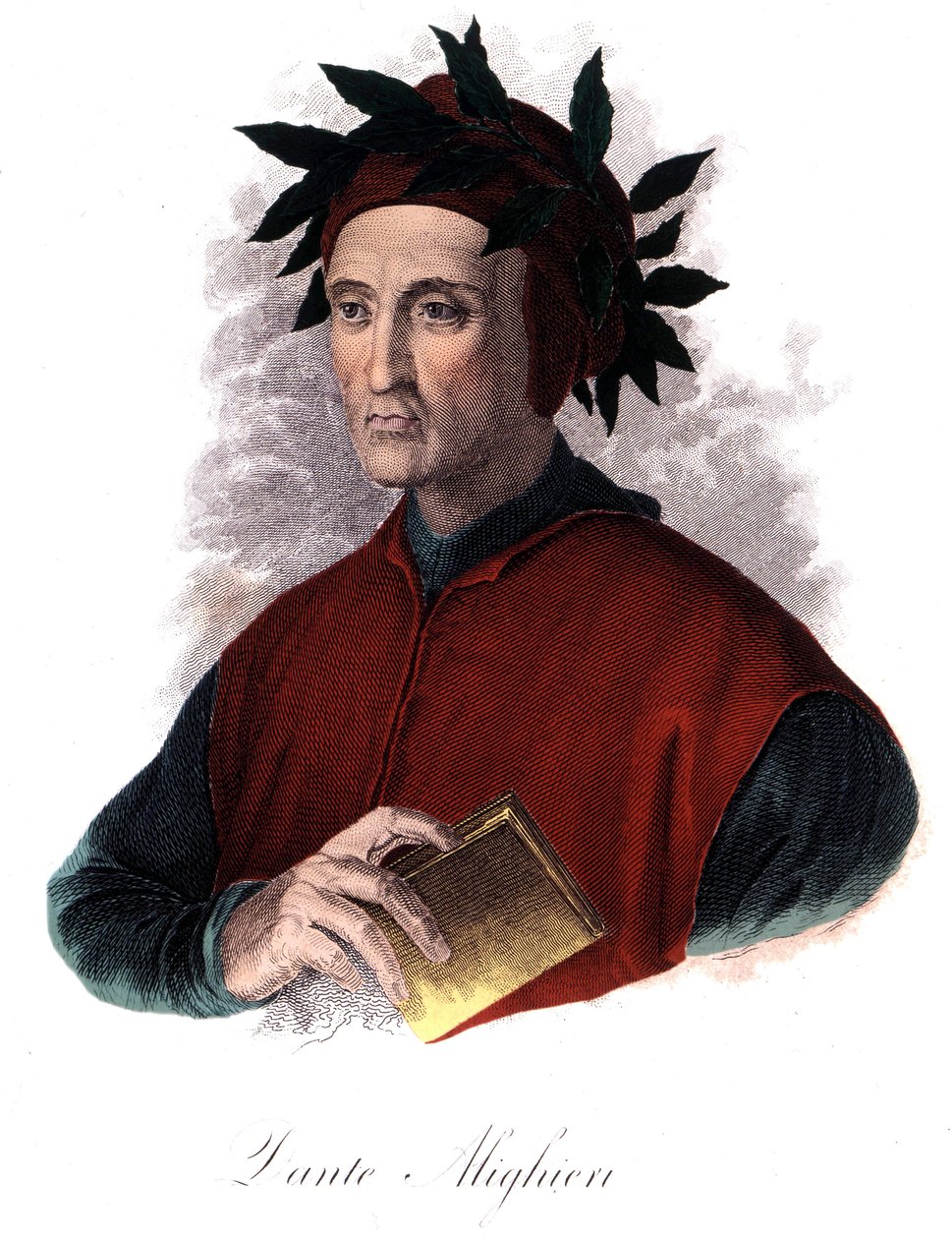 Portrét Danteho (1265-1321), italský básník, rytina 19. stol. od Unknown artist