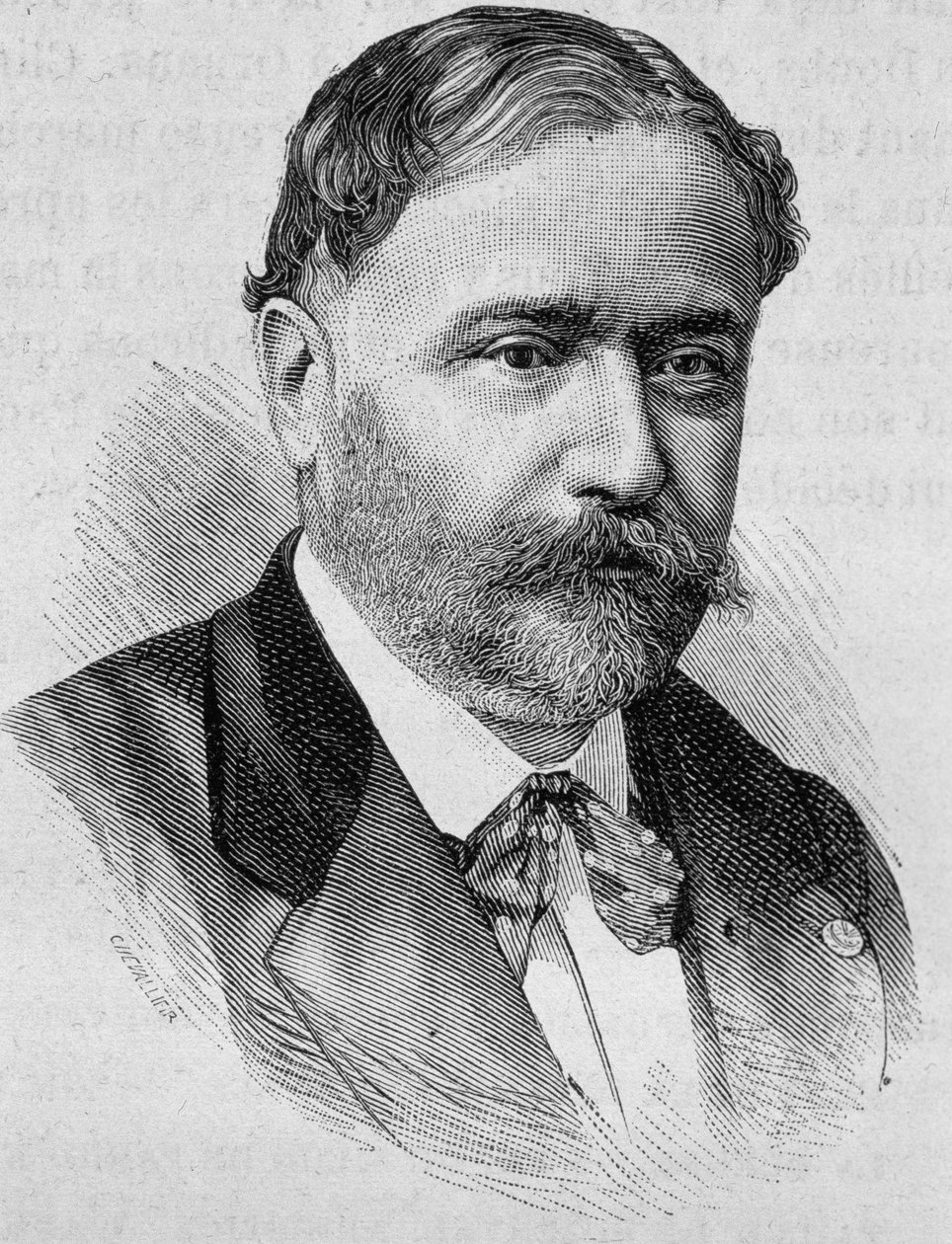 Portrét De Chaudordyho. 19. století rytina. od Unknown artist