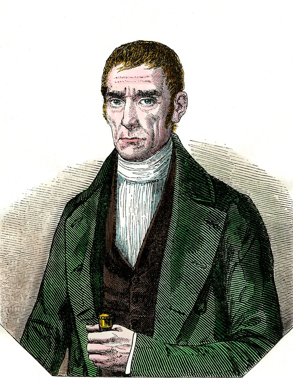 Portrét Dona Joaquima Suarese (1781-1868) prezidenta Uruguayské republiky. Rytina 19. století. Coll. Vypnuto. od Unknown artist