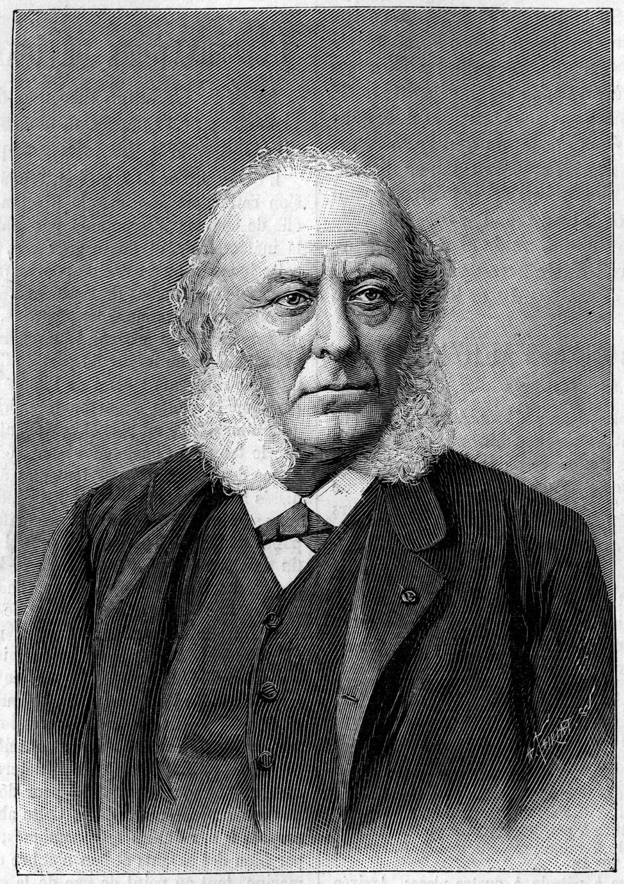 Portrét Dr. Aristida Verneuila (1823-1895), francouzského chirurga, člena Akademie věd a Akademie medicíny. Rytina v „“ La Nature: revue des sciences et de leurs applications aux arts et a l
